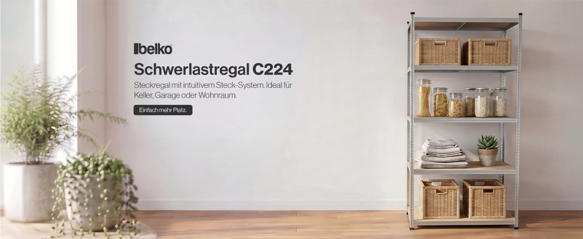 Steckregal Werkstattregal 2000x1000x600 mm, 5 Ebenen, Farbe verzinkt, Traglast gesamt 900 kg, Kellerregal Schwerlastregal Metallregal Lagerregal