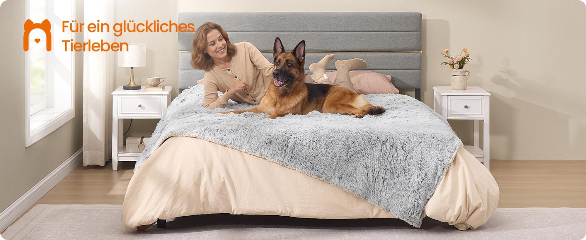 Feandrea Hundedecke, wasserdichte Decke, Sherpa-Stoff, Hundesofa Schutzdecke