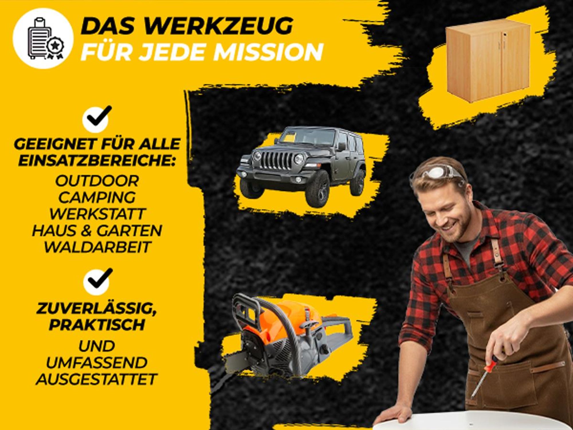 MONZANA® 1050tlg Werkzeugtrolley CrV-Stahl Werkzeugkoffer Aluminiumkoffer mit Rollen Teleskopgriff Abschließbar Qualitätswerkzeug Werkzeugset Anthrazit