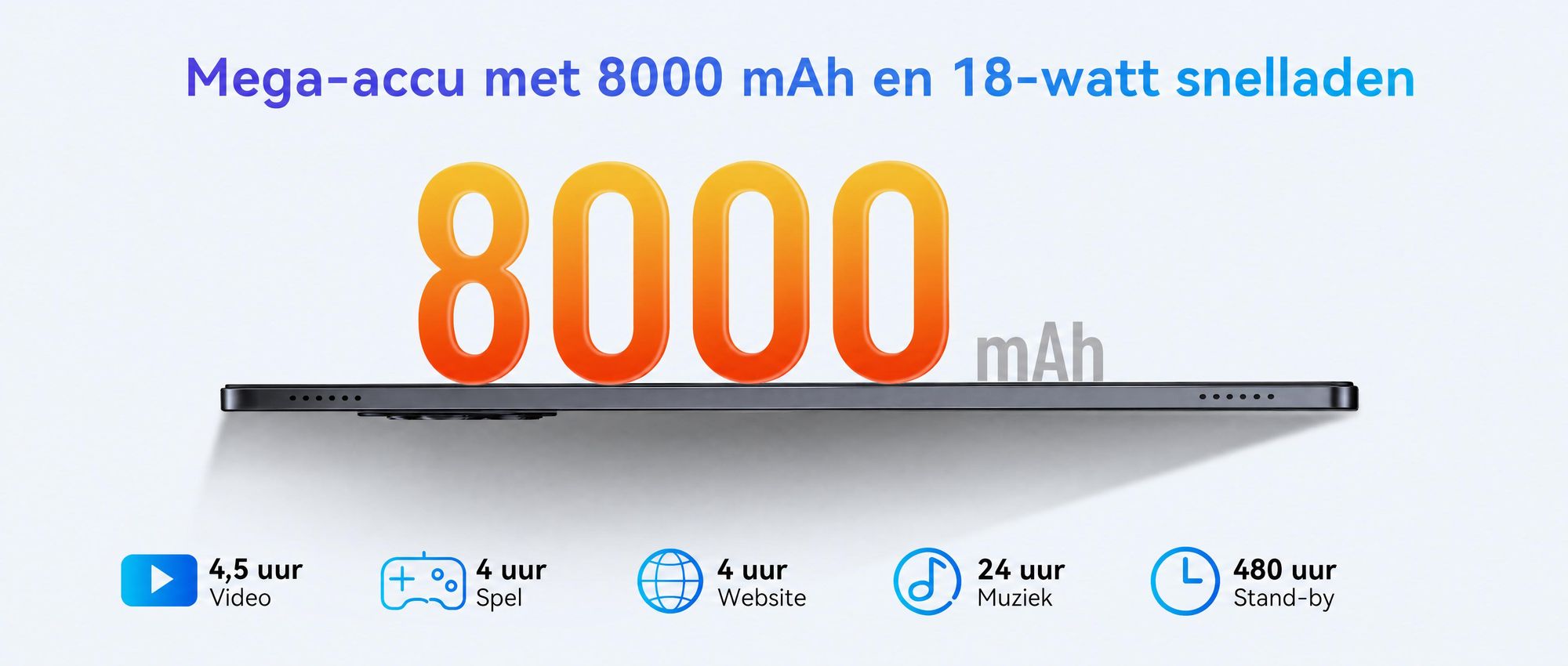 KINGRID W90-tablet met 4G LTE, 5G-wifi, 11-inch FHD+-scherm, Android 15, 8000 mAh, Gemini AI, 24 GB + 256 GB, uitbreidbare opslag tot 4 TB,1080p