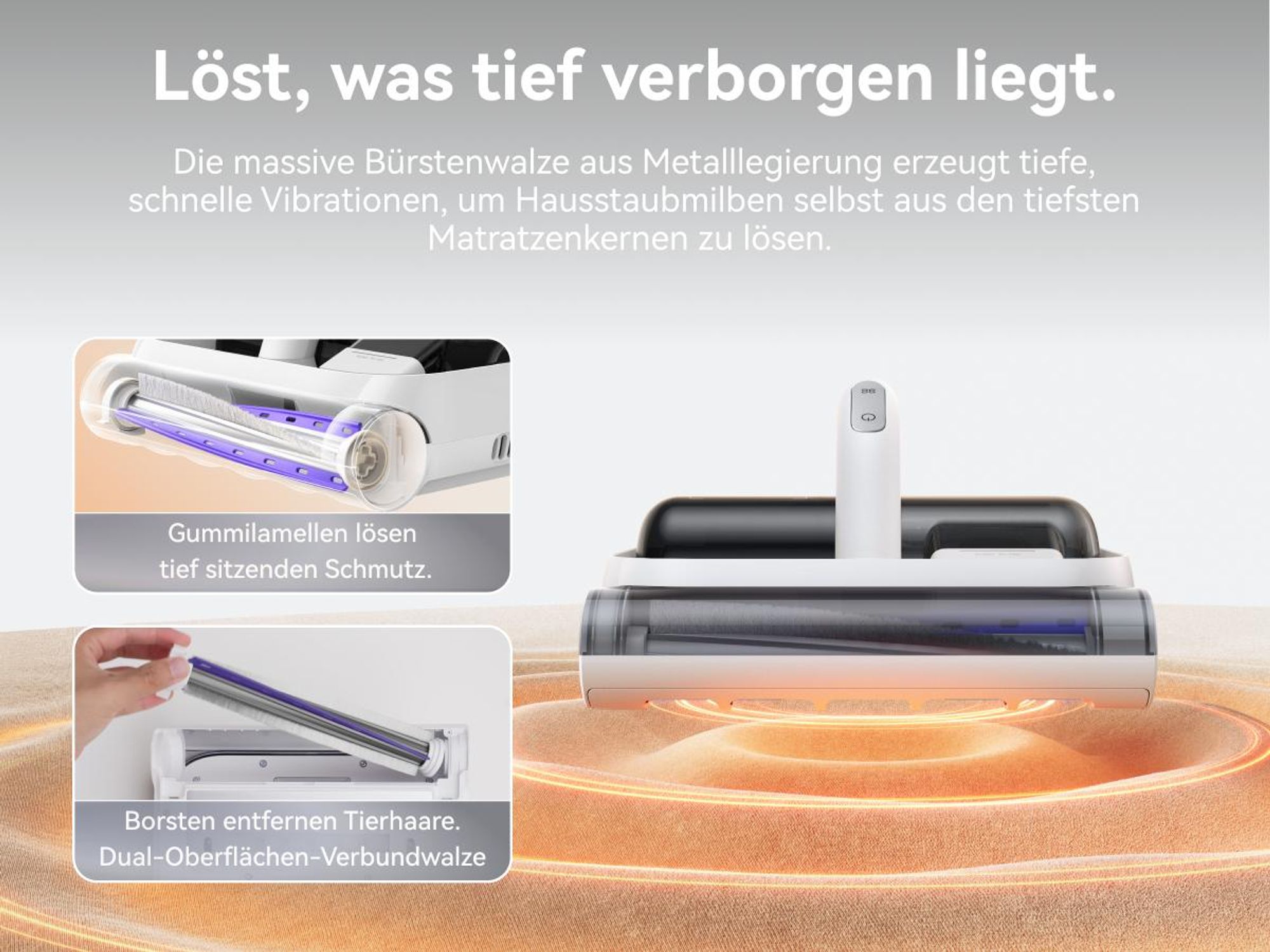 NARWAL U50 Pro Akku-Matratzenstaubsauger, 16 kPa, 58 °C, 65.000 Schläge/min, 1,65 kg, UV-C