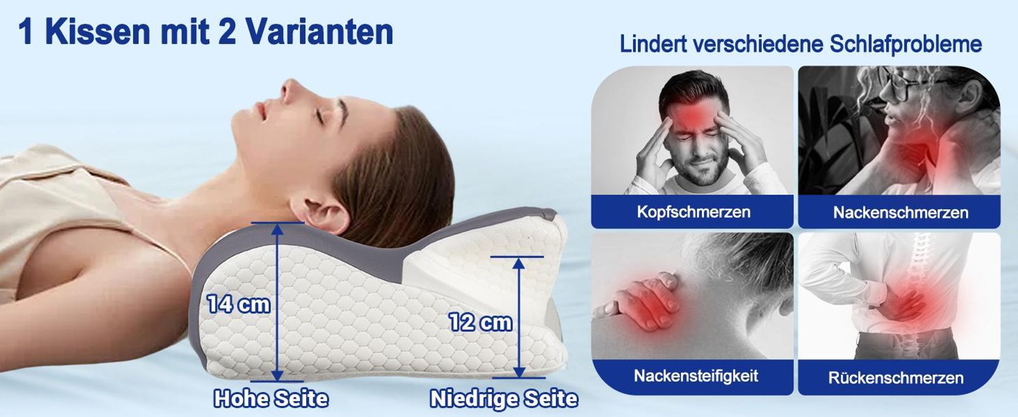 Zwei Höhen - Gebogene Nackenstütze