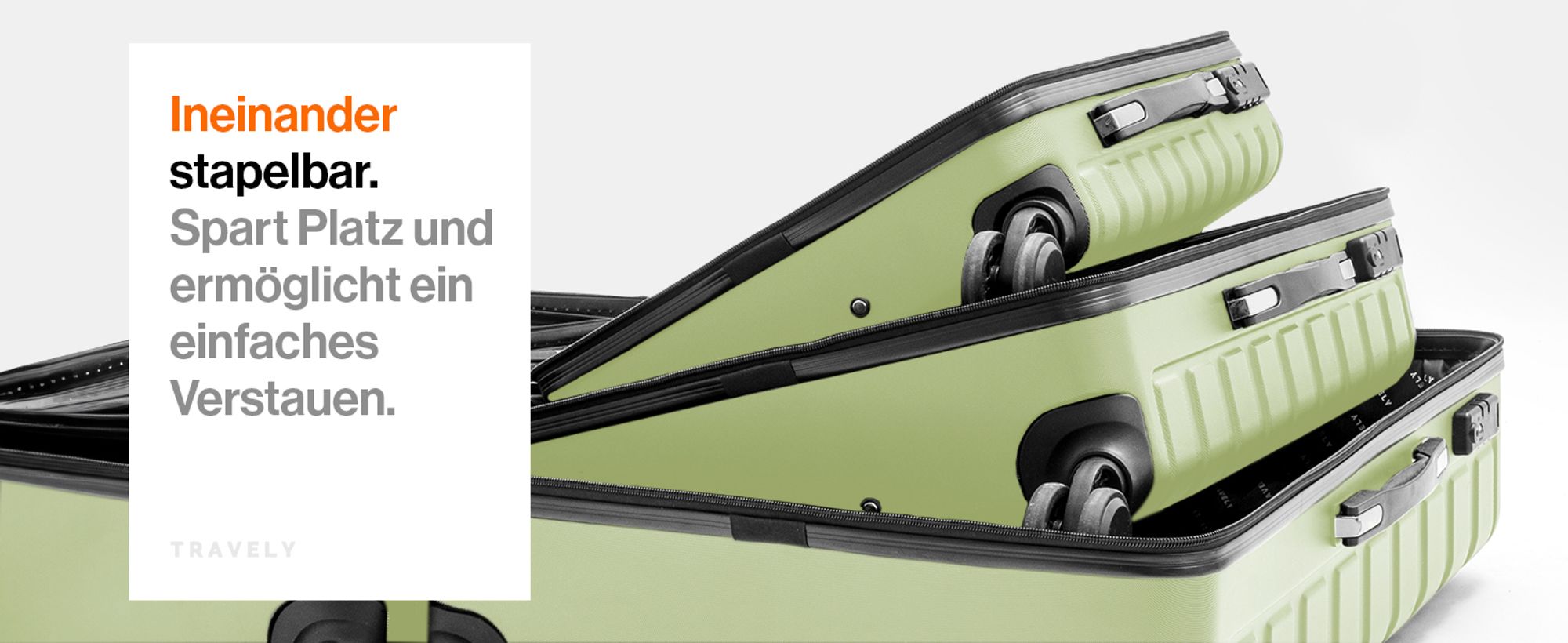 TRAVELY Premium Koffer Set: 77cm, 67cm & 55cm Handgepäck Koffer in einem Set, sehr robuste Reisekoffer mit sanften Rollen & TSA Schloss, Reisekoffer, Koffer & Trolleys