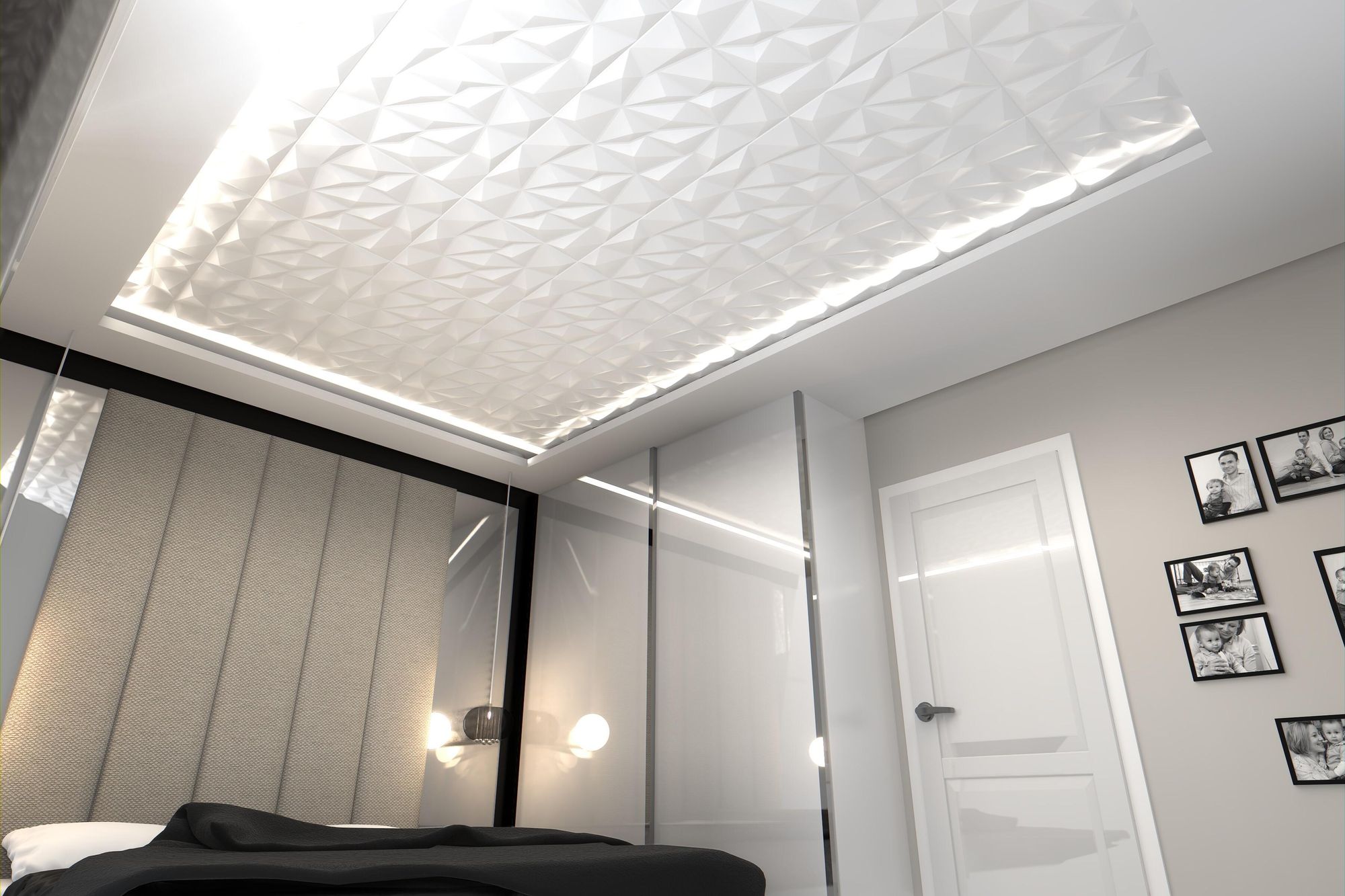 DECCART | Kasetony sufitowe 3D | Panele scienne | Panele scienne 3D | Brylant bialy 50x50cm | 0,25m2|
