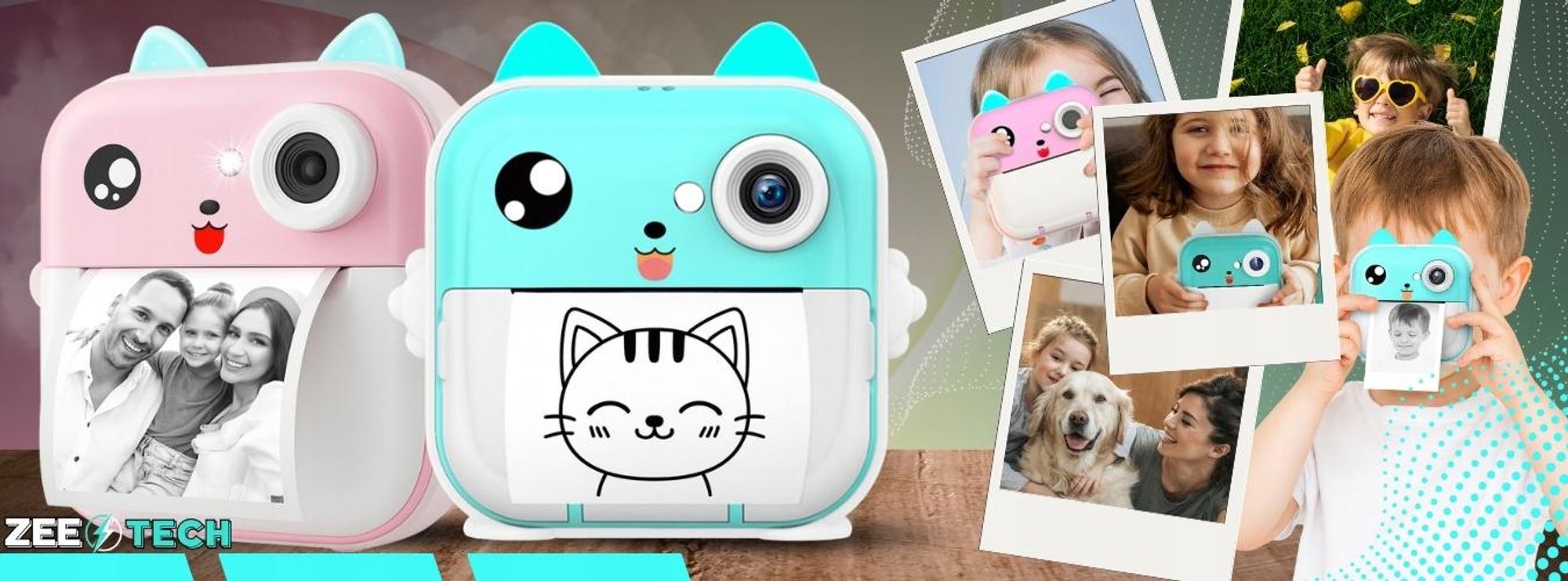 Sofortkamera Für Kinder Mini Drucker + 11 Rollen + Aufkleber