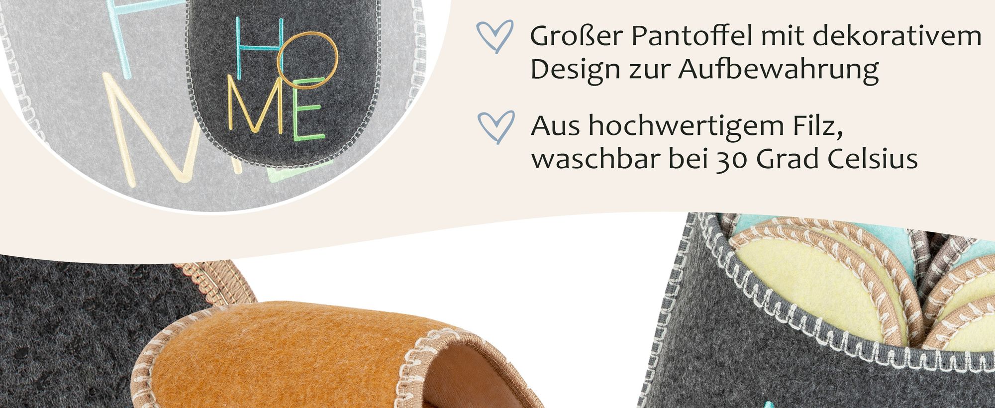 ONVAYA® ABS Gästepantoffel | Home grau | 6er Set | Antirutsch Sohle | Hausschuhe | Filzpantoffel | Gr. 36-45 Gästehausschuhe