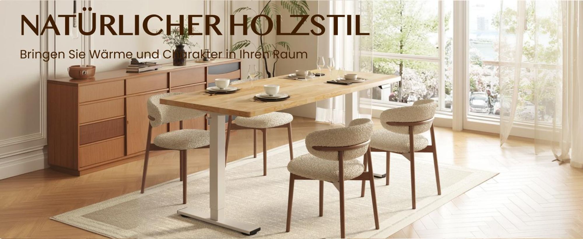 FLEXISPOT Massivholz-Tischplatte aus Gummibaumholz 160x80 cm, 25 mm stark, einteilige Tischplatte mit vorgebohrten Löchern