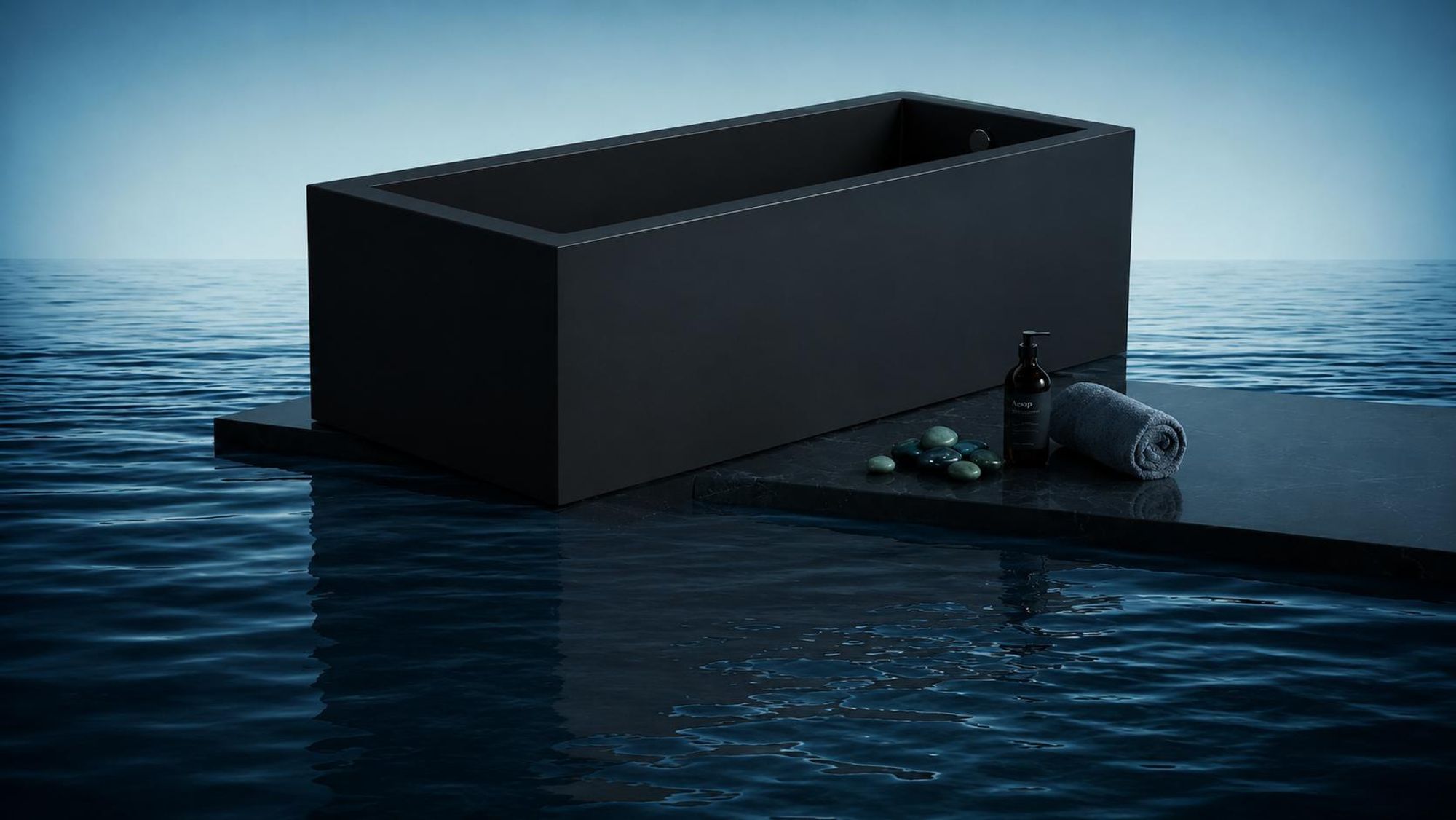 AQUA for you | Badewanne - KRONOS SQUARE - Rechteckbadewanne – 170x70 cm - Schwarz Matt - mit Verkleidung, Syphon, Füßen, Wanne Set