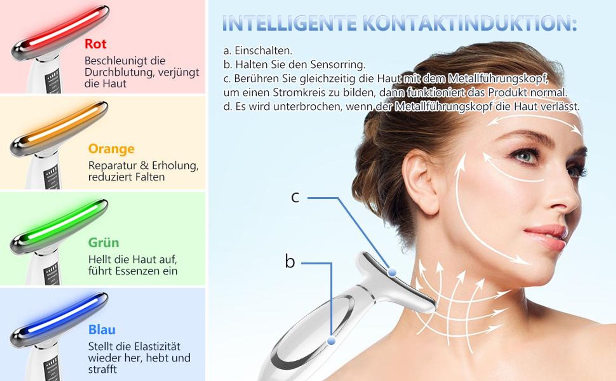 Elektrische Gesichtsmassagegerät, Face Lifting Gerät, EMS Gesichtsmassage, 6 Modi, Gua Sha Elektrisch für Anti-Aging, Straffung und Straffe Haut