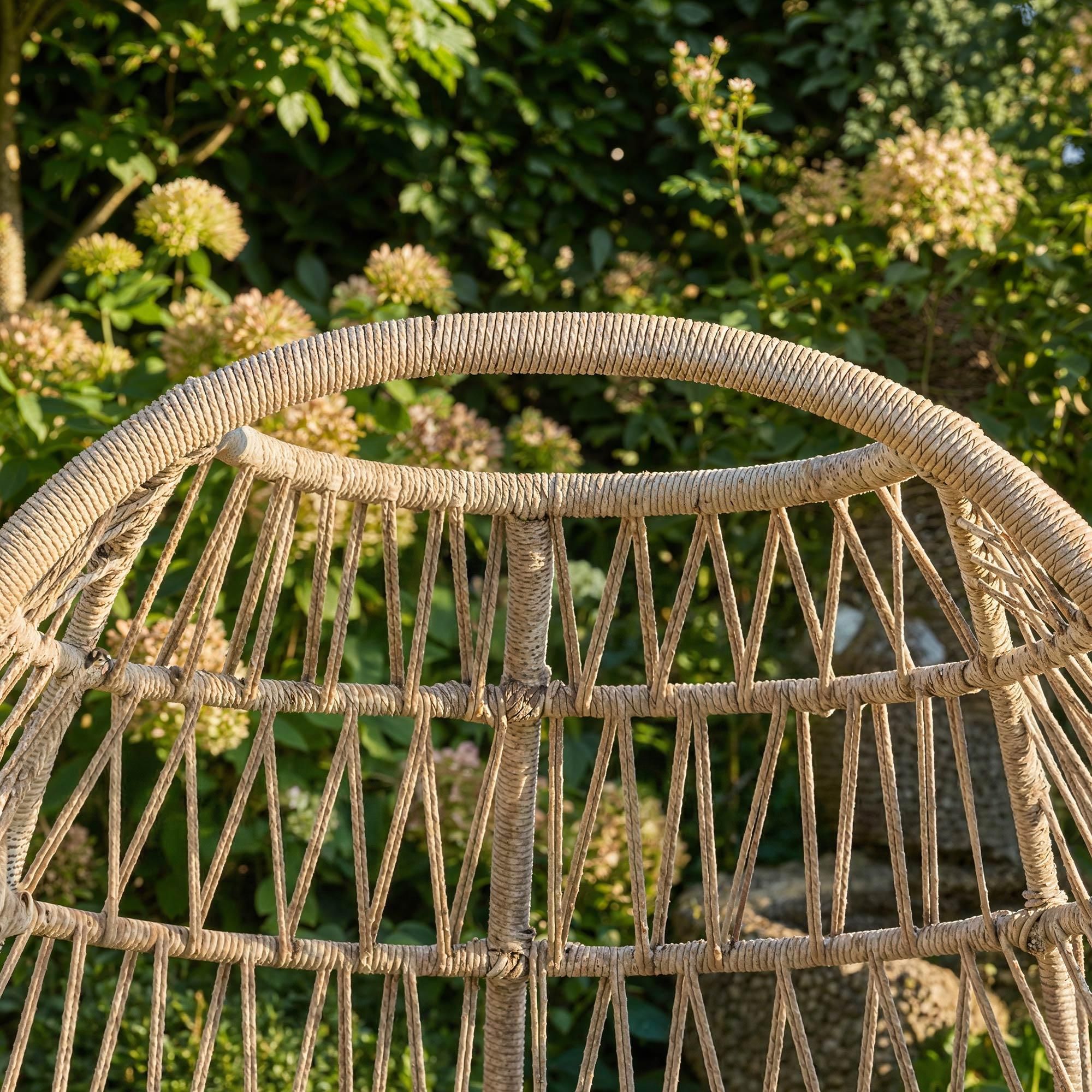 di volio Gartensessel ORTA - beige, Lounge Sessel aus PE-Rattan mit Stahlgestell, bequem & wetterfest