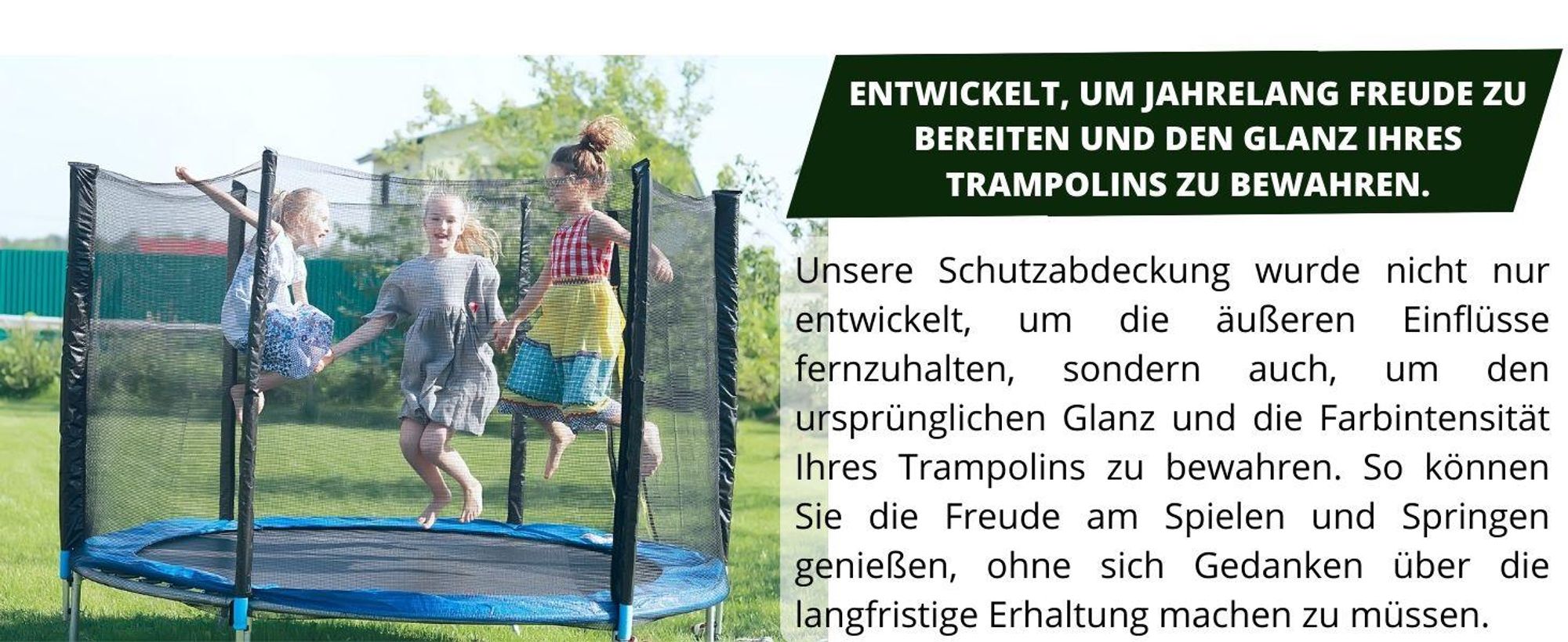 Trampolin Abdeckung | Regenabdeckung wetterfest, reißfest & UV-beständig | Outdoor Wetterschutzplane Ø 244/305/366/427 cm Trampolinschutz Abdeckplane