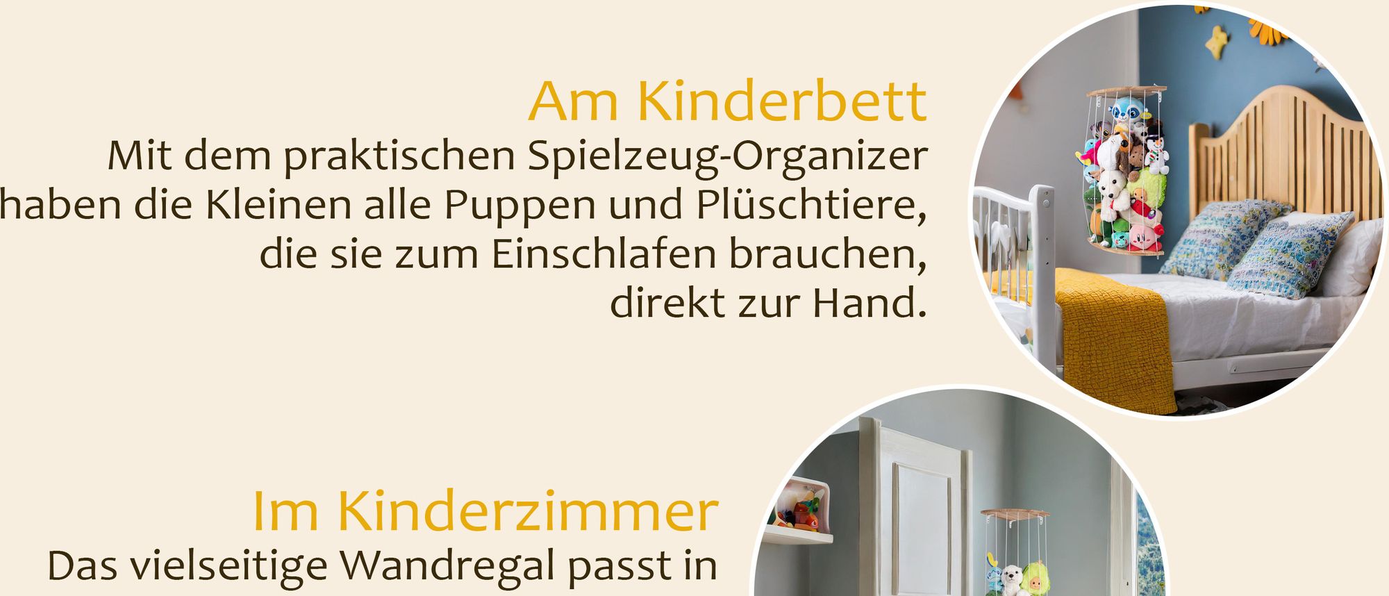 ONVAYA® Kuscheltier-Regal ǀ platzsparend ǀ große Kapazität ǀ Echtholz mit elastischen Gummibändern ǀ Hängeregal für das Kinderzimmer zur Kuscheltier-Aufbewahrung