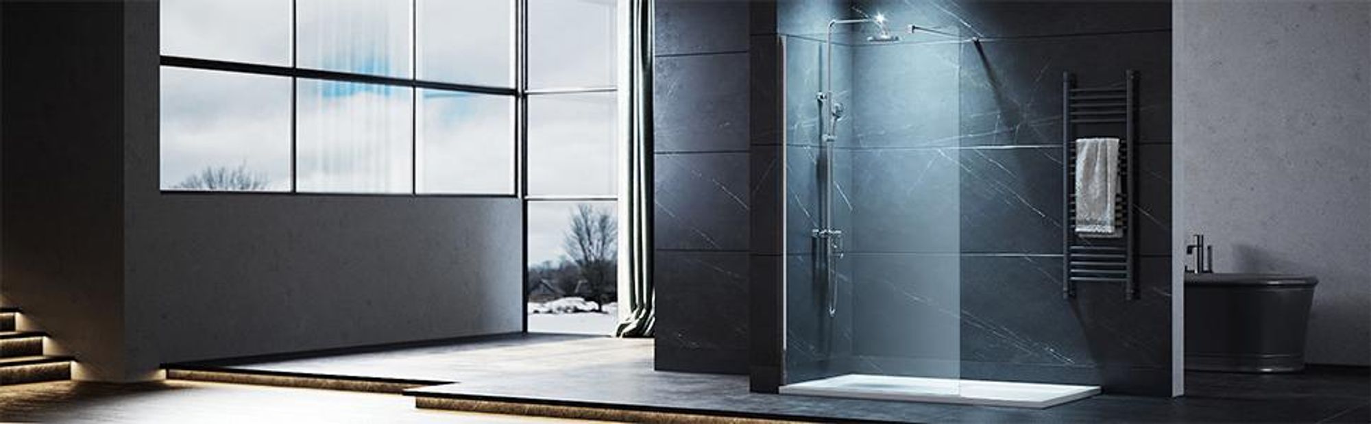 SONNI 80x200 cm Walk-In Dusche mit Stabilisator aus 8 mm Vollsatiniert Glas inkl. Nanobeschichtung