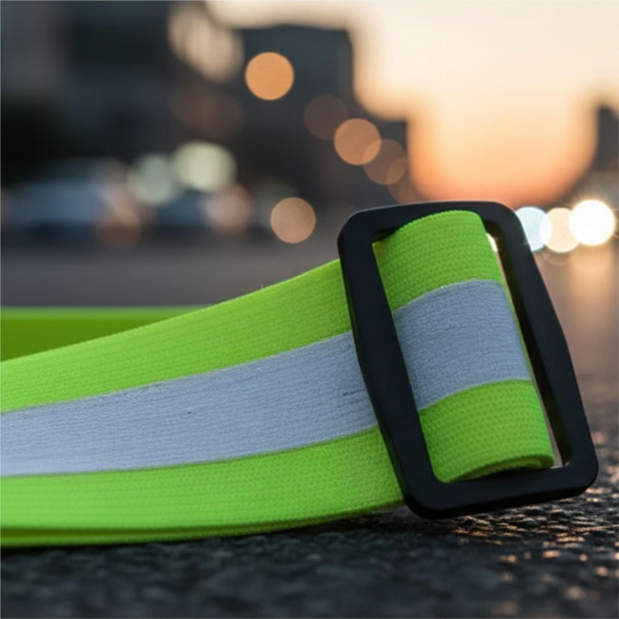 Reflektierende Weste Sicherheitsgeschirr verstellbar, Reflektor Hosenträger für Fahrrad Motorrad Laufen & Joggen, EVI SPORT ActiveStride Neongelb