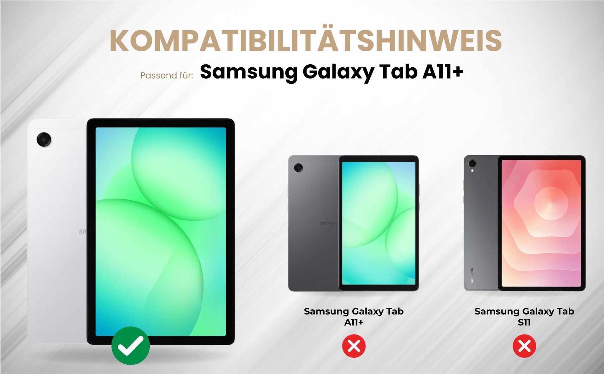 Kompatibilitätshinweise Tablet Cover für Samsung Galaxy Tab A11+ 11.0