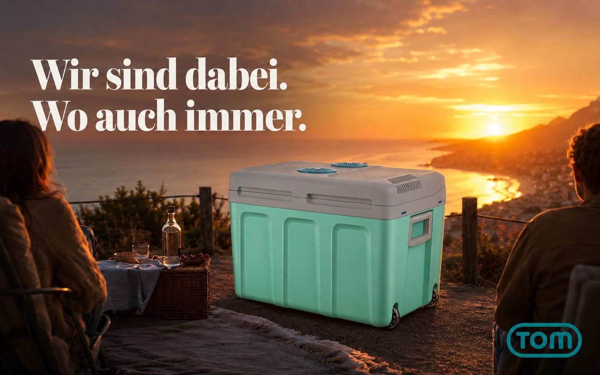 Kühlbox mit Handtuch 40 Liter | TOM CB-400 | Kühlen & Warmhalten | 230V 12V | 56×41×39 cm (B×H×T)