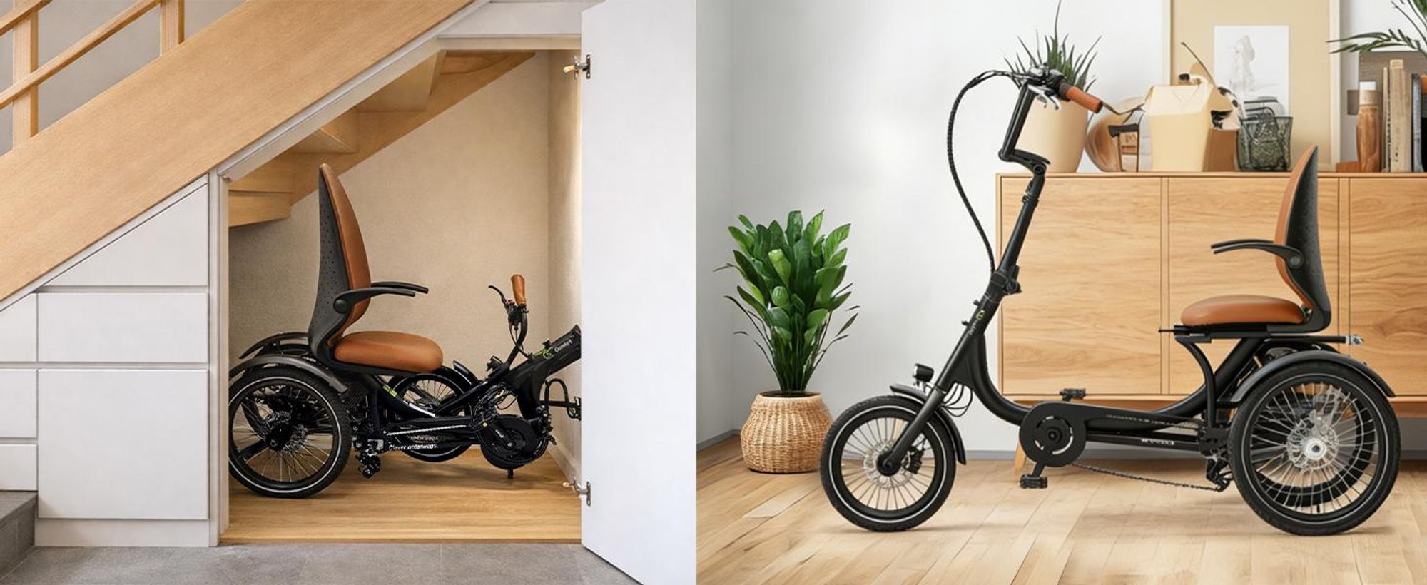 SachsenRAD E-Dreirad T6 Comfort mit tiefem Einstieg, Elektro Dreirad Faltbar, mit Differenzial, BIinker und Bremslicht, mit 7-Gang-Kettenschaltung