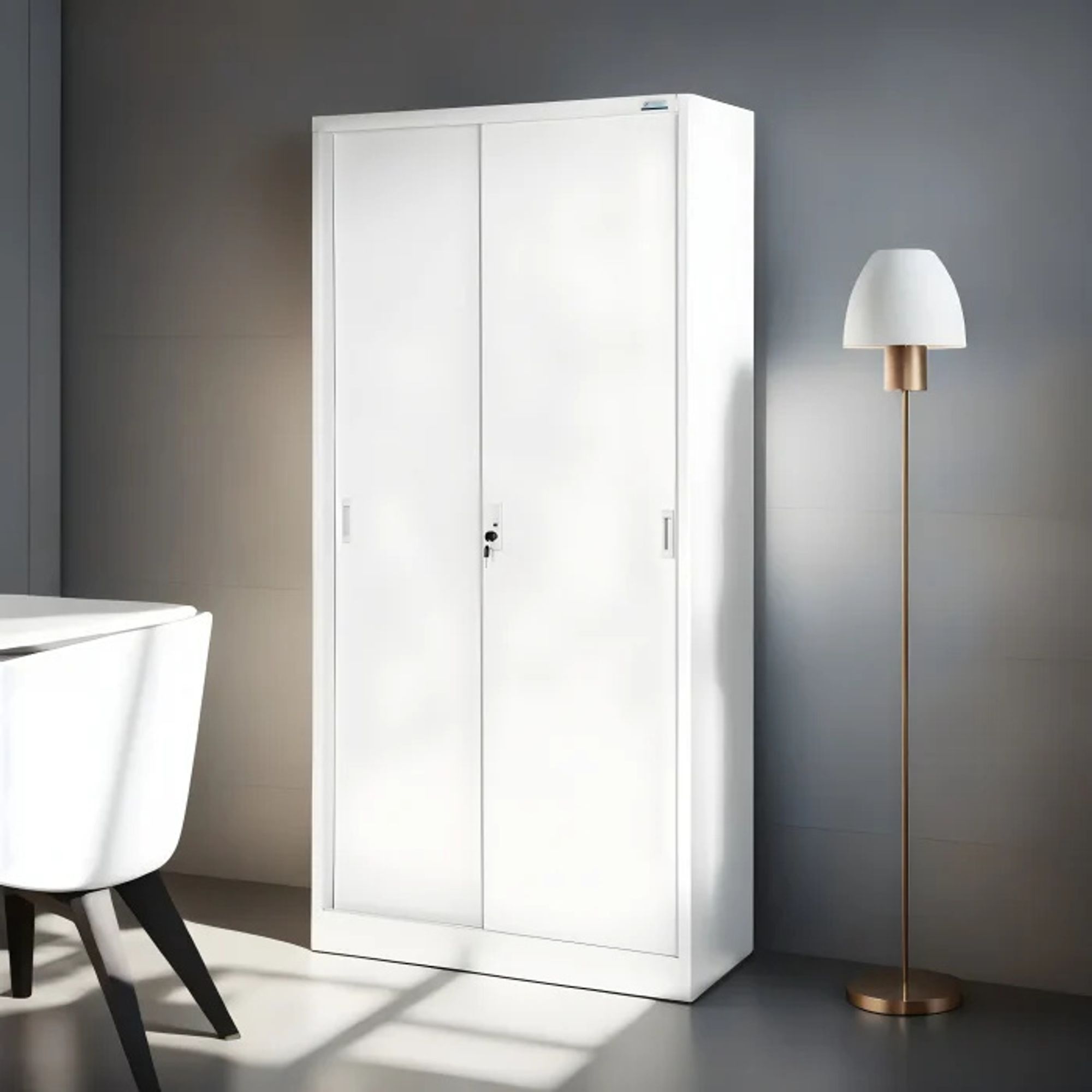 Aktenschrank Büroschrank Stahlschrank weiß  185x90x40
