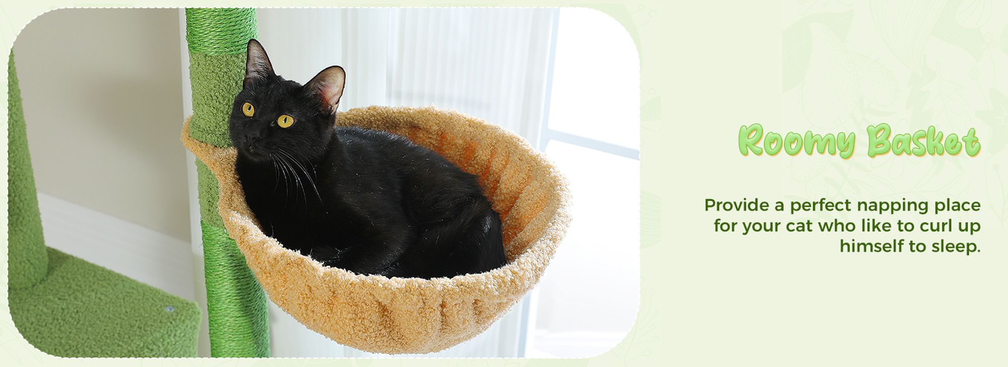 PAWZ Road XXL Katzenbaum 236-258cm mit Sisal-Kratzpfosten, Doppelkondo und Korb für Großkatzen