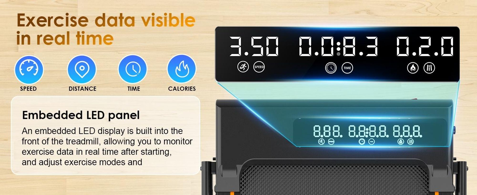 RAMYPOKET Laufband klappbar, laufbander mit 9 % steigung, LCD-Display intelligentes laufband, Super leise,Super Stoßdämpfung, bis 150 kg