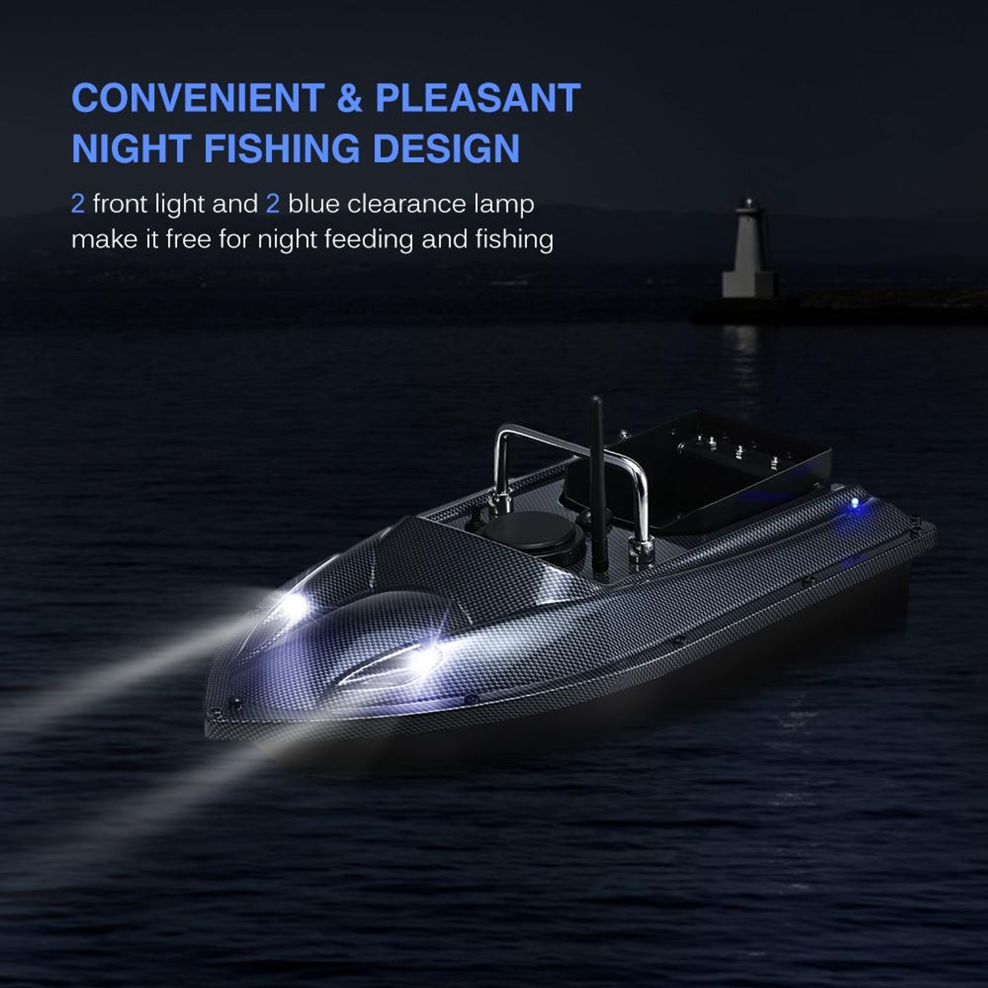 Futterboot 500m Fernbedienung Futterboote Köderboot Großer Kapazität Fischköder Boot 5200mAh