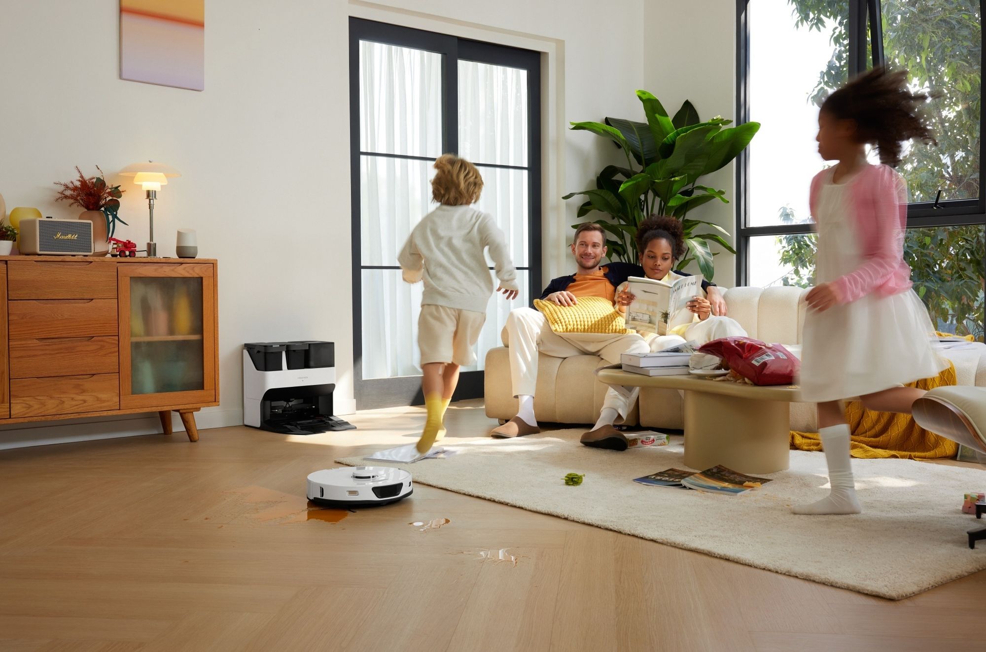 Roborock QV 35A Staubsauger Roboter mit Wischfunktion&Hebarem Wischmopp 8.000pa (Upgrade von Qrevo/Qrevo Plus),Anti-Verfilzungsbürste, All-in-One Dock