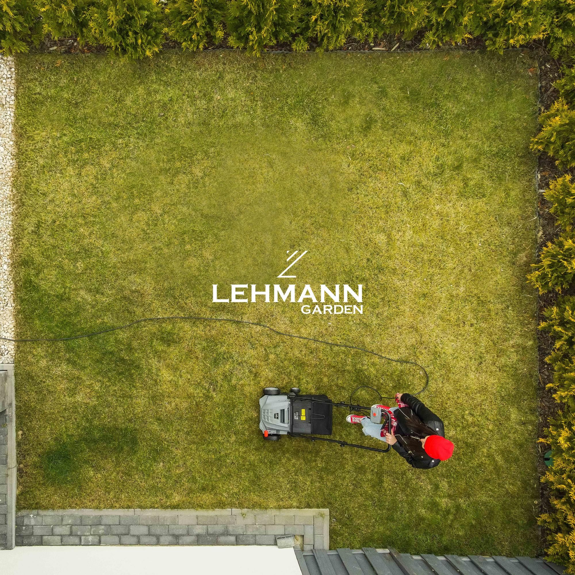 Aerator elektryczny wertykulator LEHMANN LGAAR-1530, kultywator do trawy,  1500W do 2500W, regulacja wysokości, kosz 30 L