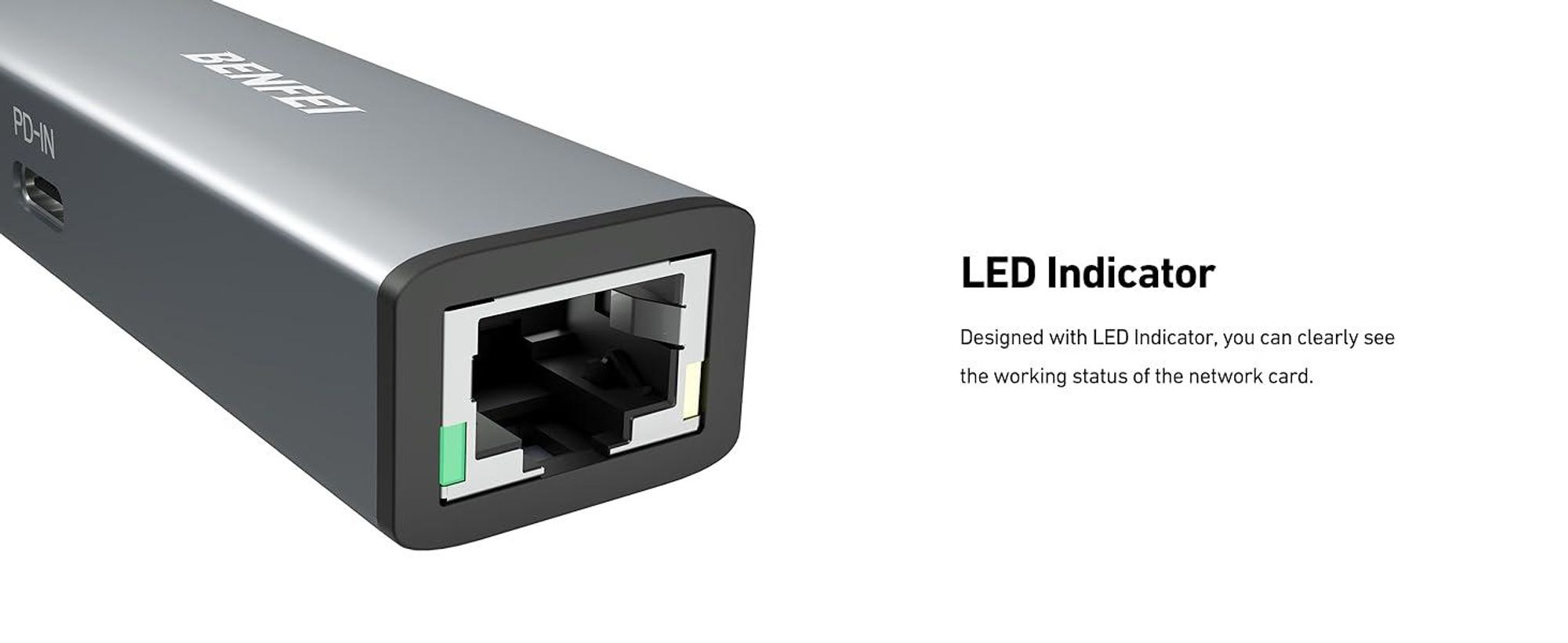 BENFEI Kabeladapter USB C auf Gigabit Ethernet Adapter mit 100W PD