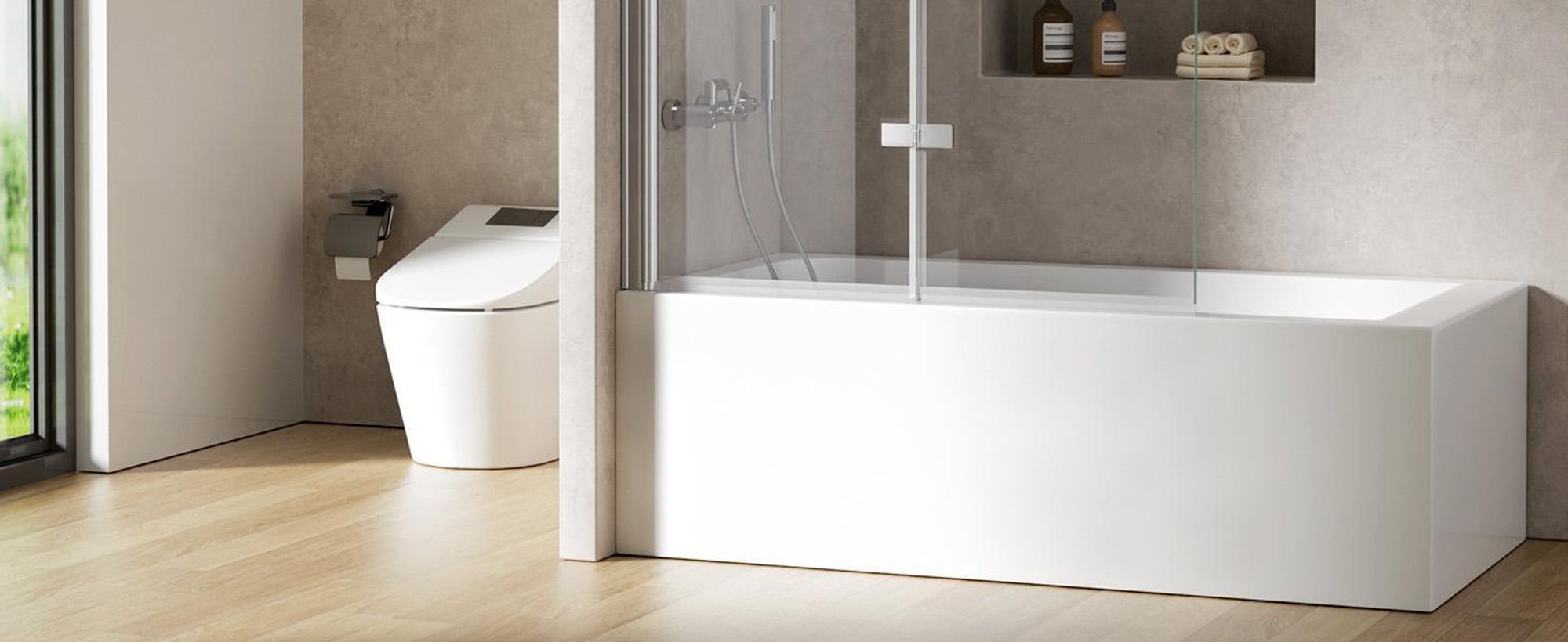 S'AFIELINA Paroi de douche pliante 110x140 cm pour baignoire, Verre de sécurité NANO 6mm, porte 180° pivotante, Easy-Clean