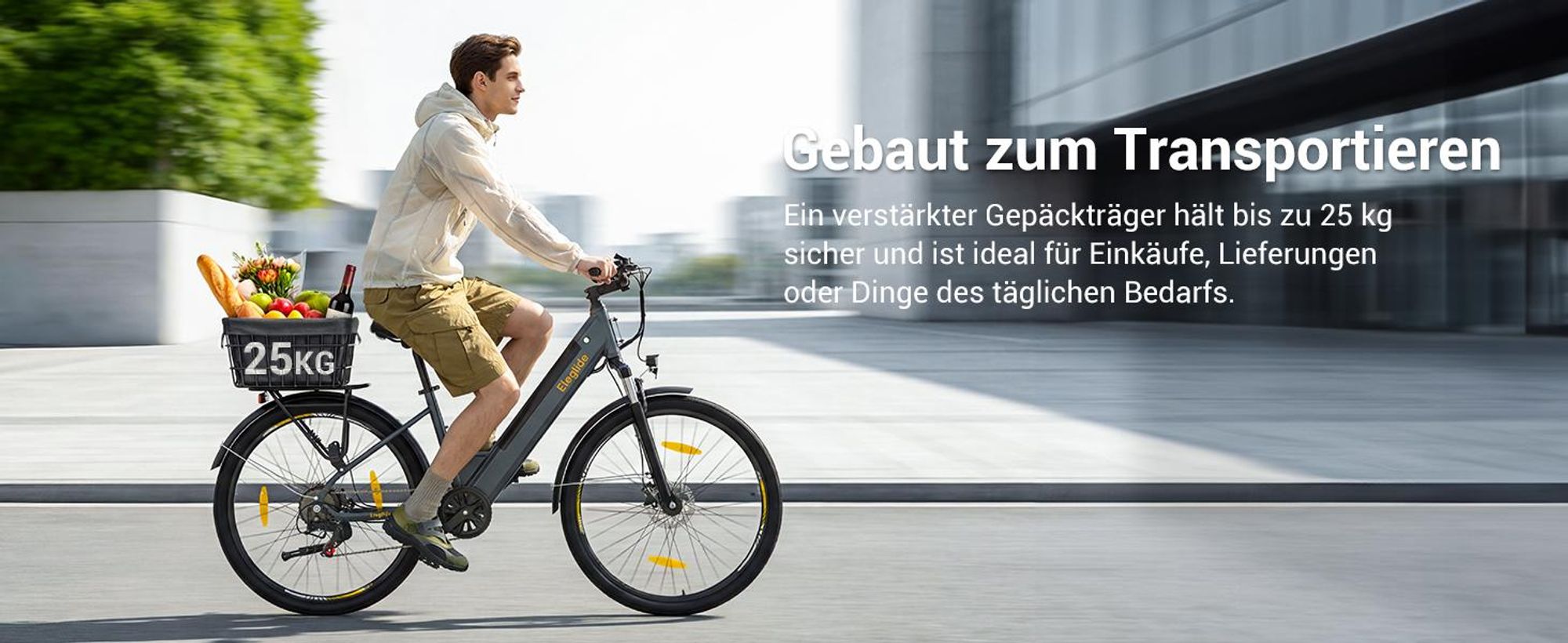 Eleglide T1 ST City E-Bike Pedelec 250W 100km Reichweite Shimano 7-Gang Tiefeinsteiger 27,5" USB Licht Gepäckträger