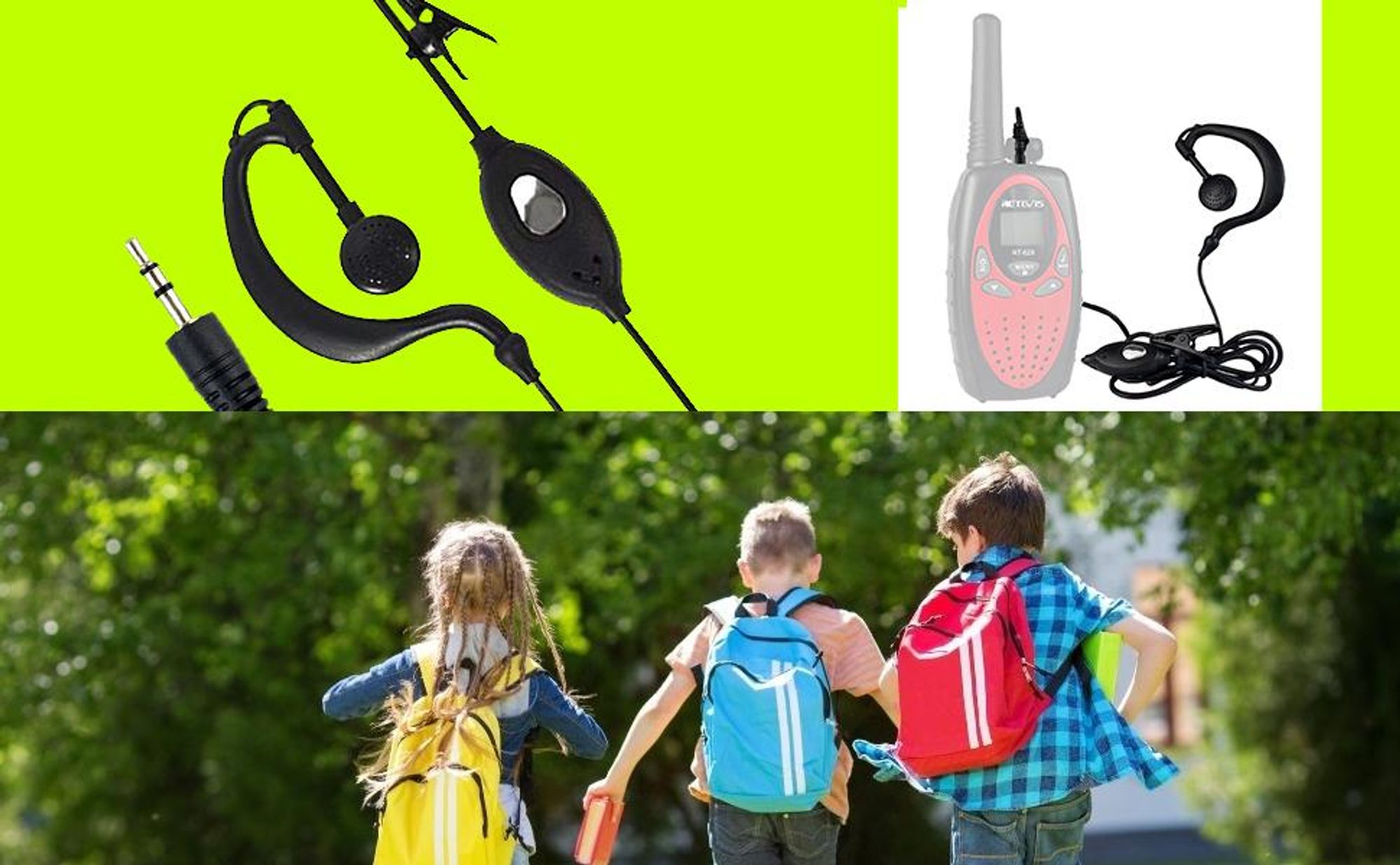 Retevis RT388 RT628 RT35 RT32 RT628B Walkie Talkie Kinder Headset Kompatibel mit Retevis RT388 RT628 RT35 RT32 RT628B Exklusiver Kopfhörer, 1Pin 2,5 mm Ohrhörer, Typ G Headset (2 STK.)