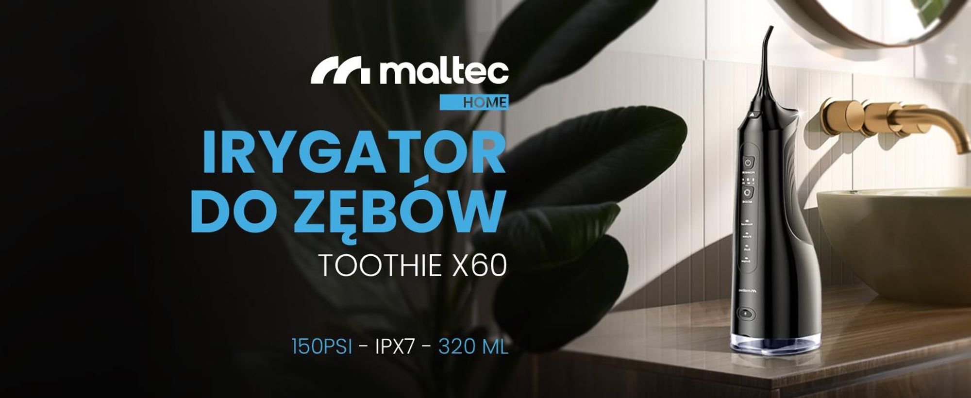 Wydajny irygator do jamy ustnej z baterią i etui podróżnym