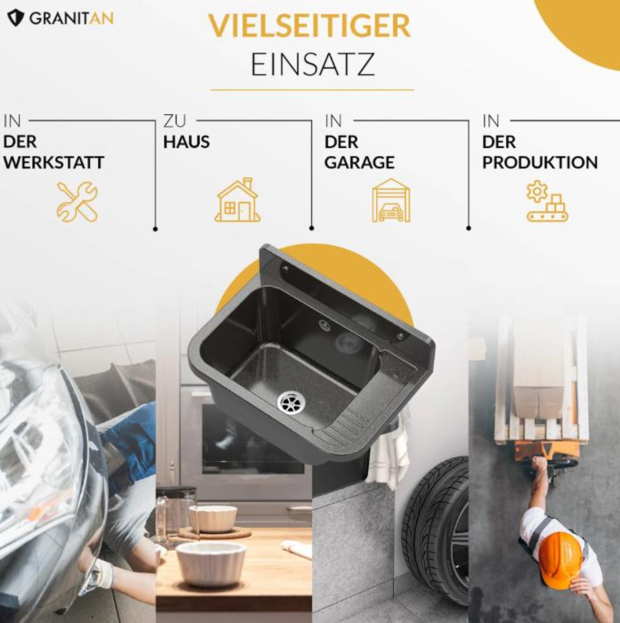Waschbecken für Garage, Keller, Technik