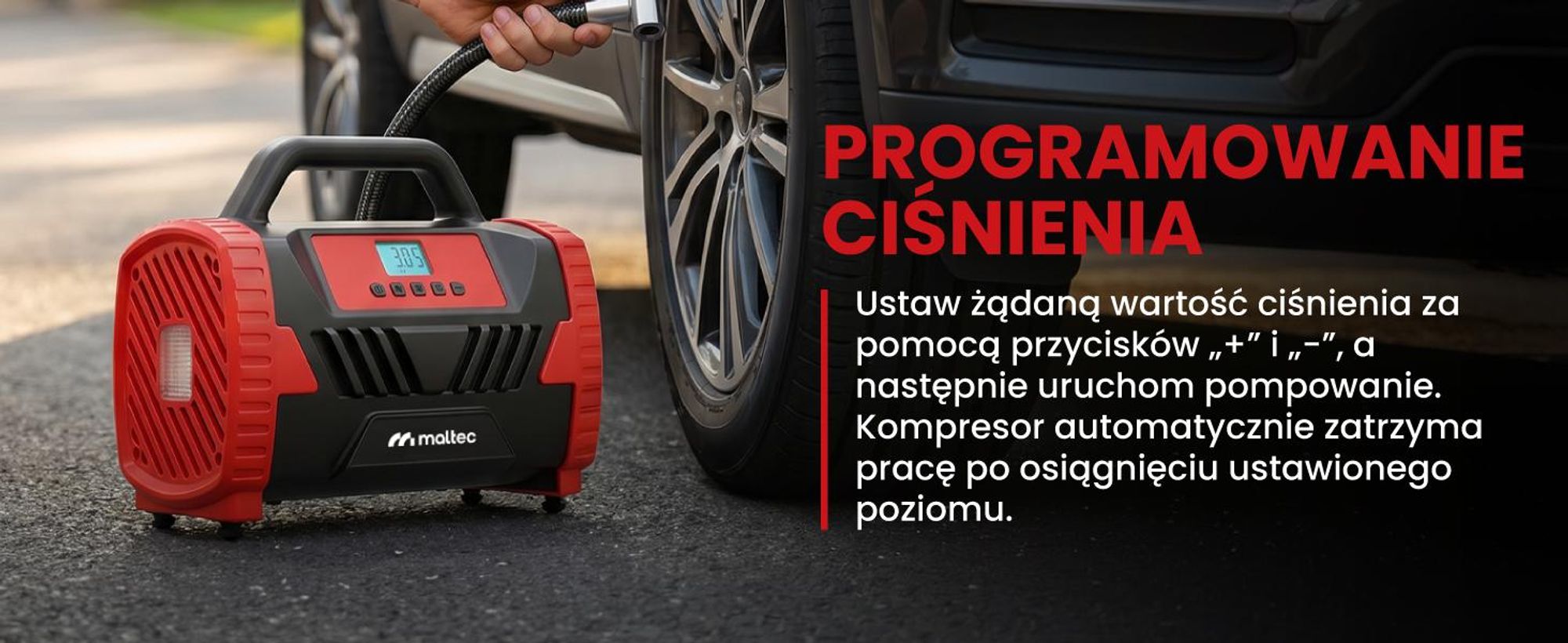 Cyfrowy kompresor samochodowy o mocy 150 PSI 12N/23V mocny do opon samochodowych, rowerowych, piłek