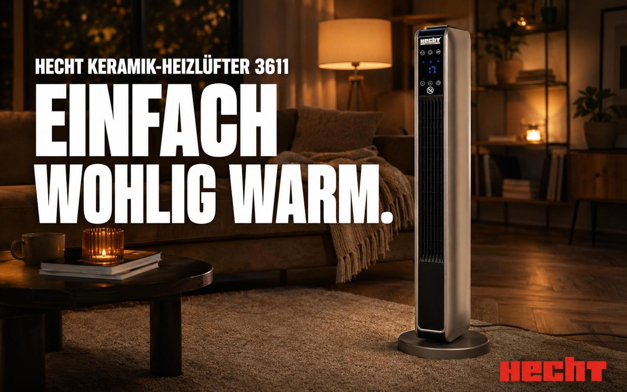 Ventilator 2in1 Keramik Heizlüfter Elektro HCEHT 3611 | 2200 W | Touchscreen und Thermostat