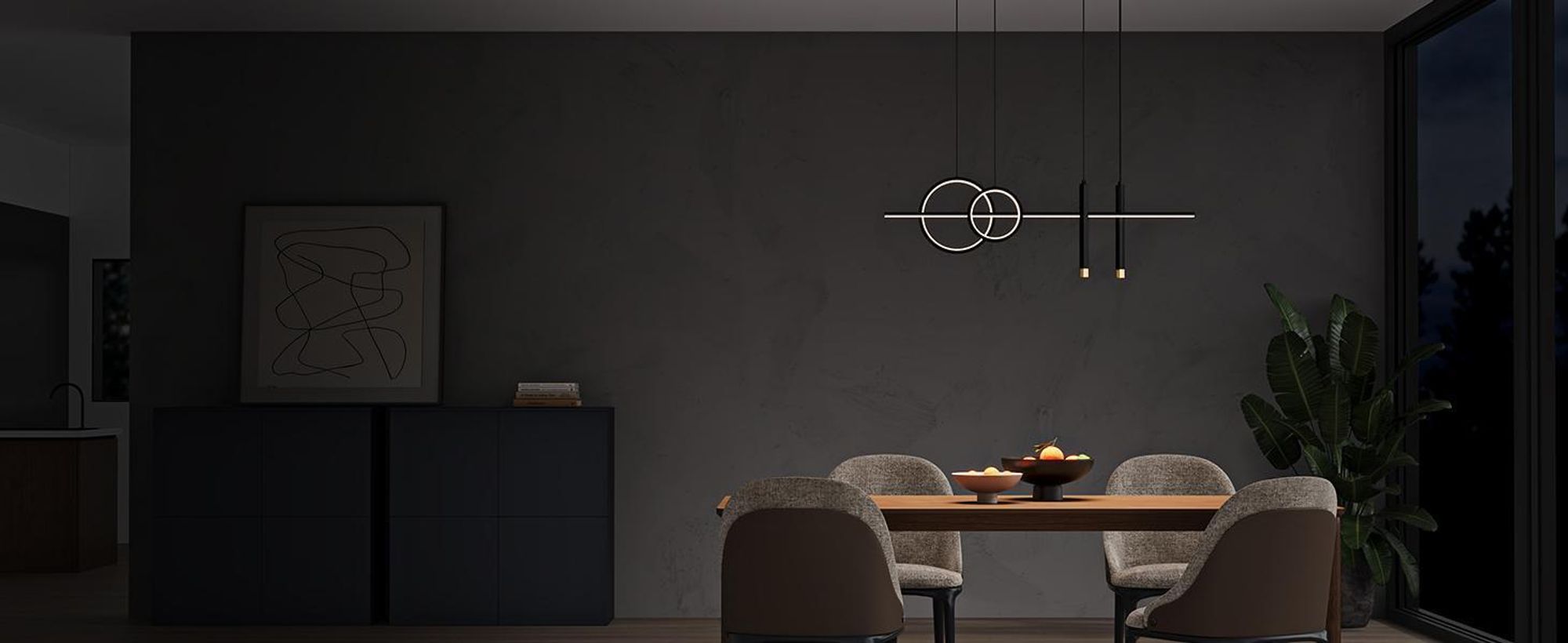 doporro Hängelampe Esstisch 100cm, 30W, Minimalistische LED Pendelleuchte 3000K-6000K, Pendelleuchte für Esszimmer, Gold Luvina09