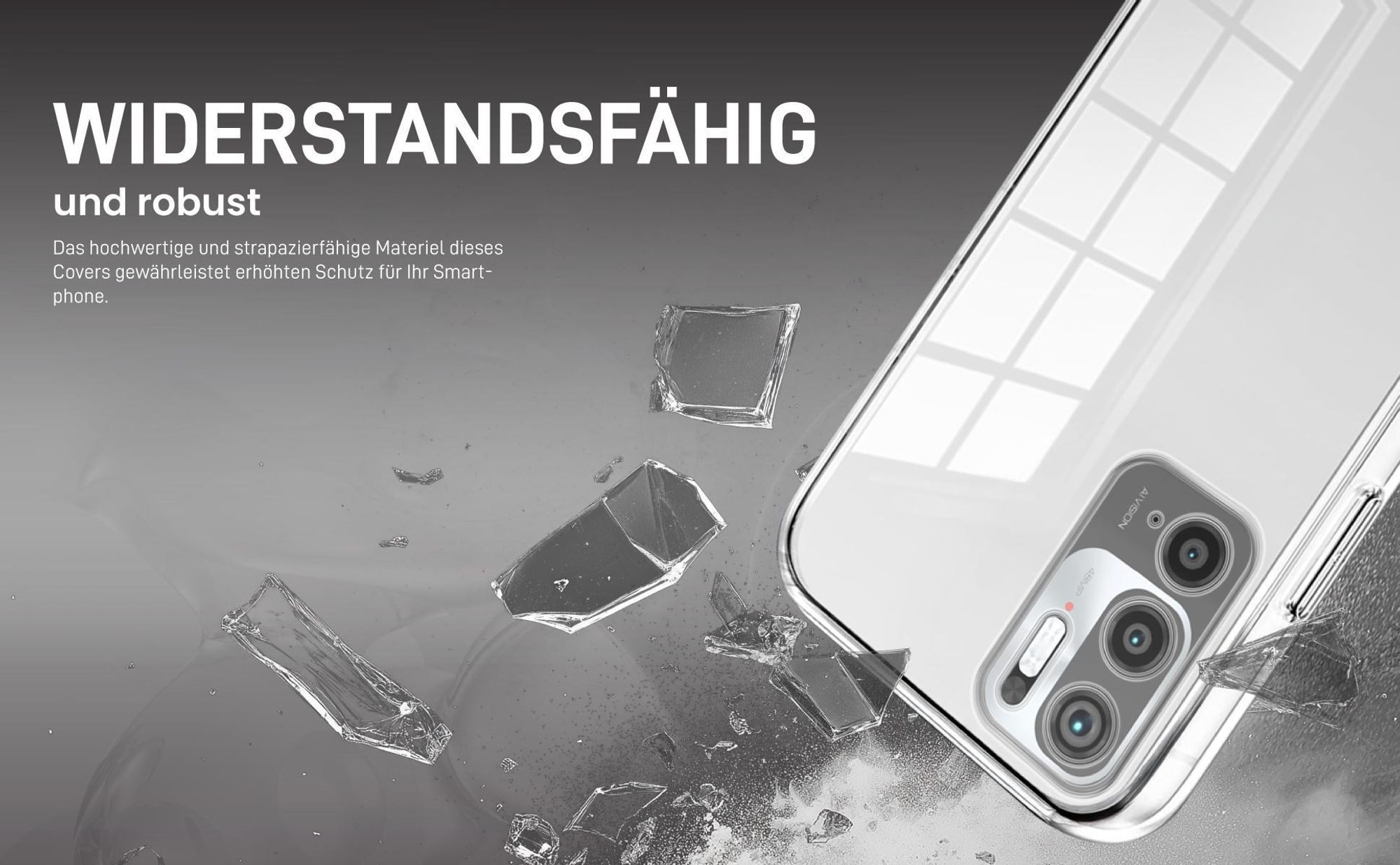 Transparentes Front Back Cover für Xiaomi Redmi Note 10 5G mit Aufprallschutz