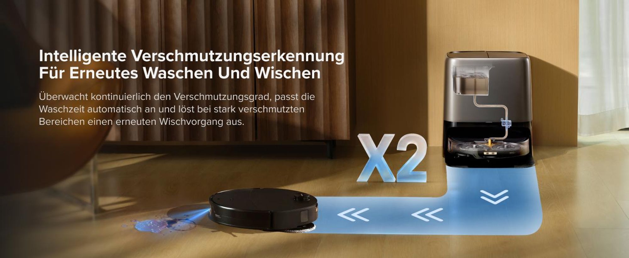Roborock Saros 20 Neo Set Saugroboter mit Wischfunktion, 36.000 Pa Saugkraft Dual Zero-Tangle-System, FlexiArm Technologie 100°C Heißwasser-Moppwäsche