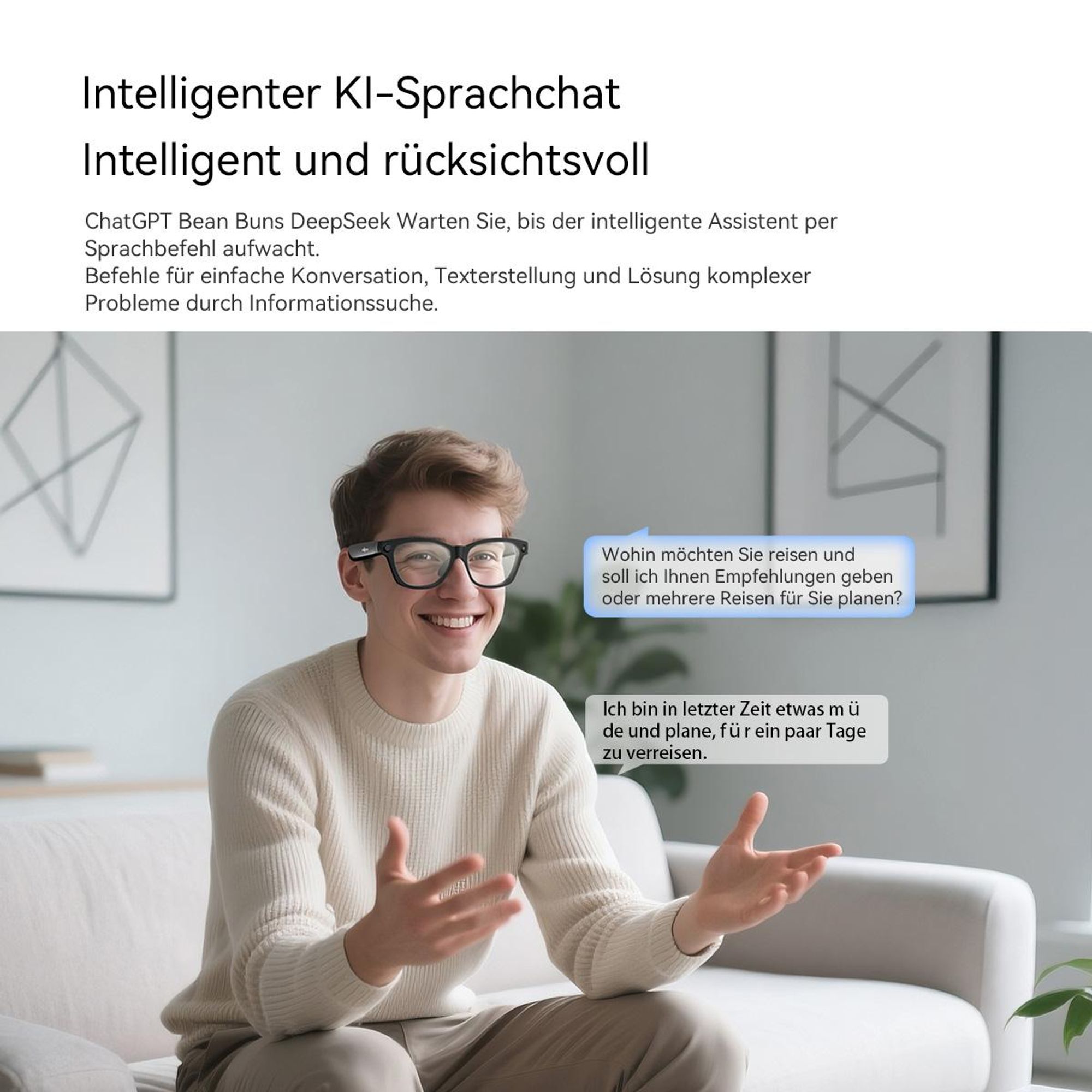Blackview BV100 Smarte Brille mit KI-Assistent, 8MP Kamera & Offenem Audio - Bluetooth 5.4, 51h Musik, Freisprechen, IP54