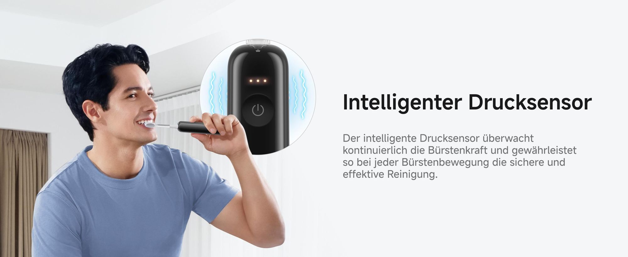 Laifen Wave Pro Elektrische Schallzahnbürste mit App, Drucksensor, 70 Tage Akku, kabelloses Laden und intelligenter Reinigungstechnologie-schwarz