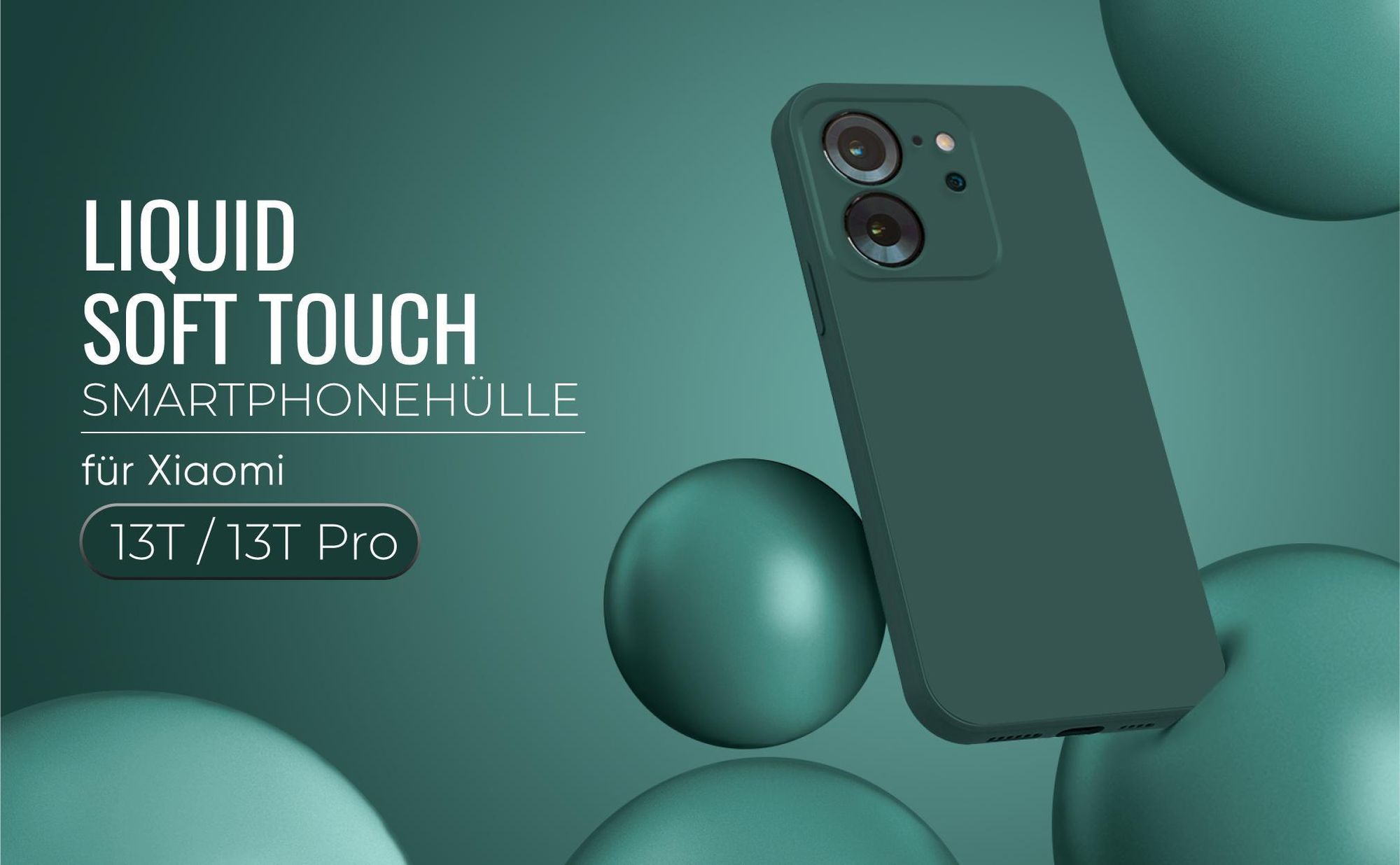 Liquid Soft Touch Smartphone Hülle in Grün für Xiaomi 13T / 13T Pro
