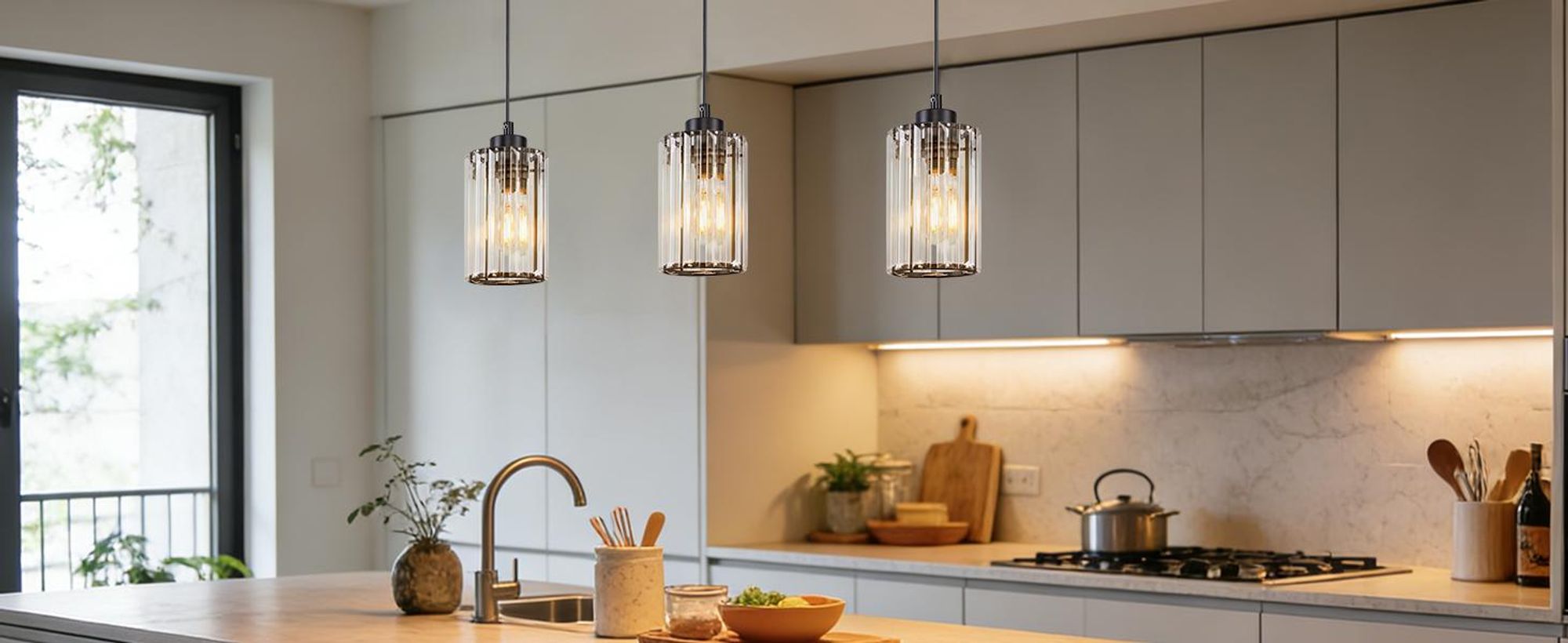 ZMH Závesná lampa jedálenský stôl jednožiarovková čierna krištál objímka E27 nastaviteľná výška lampa pre spálne chodbu kuchyň jedáleň hotel