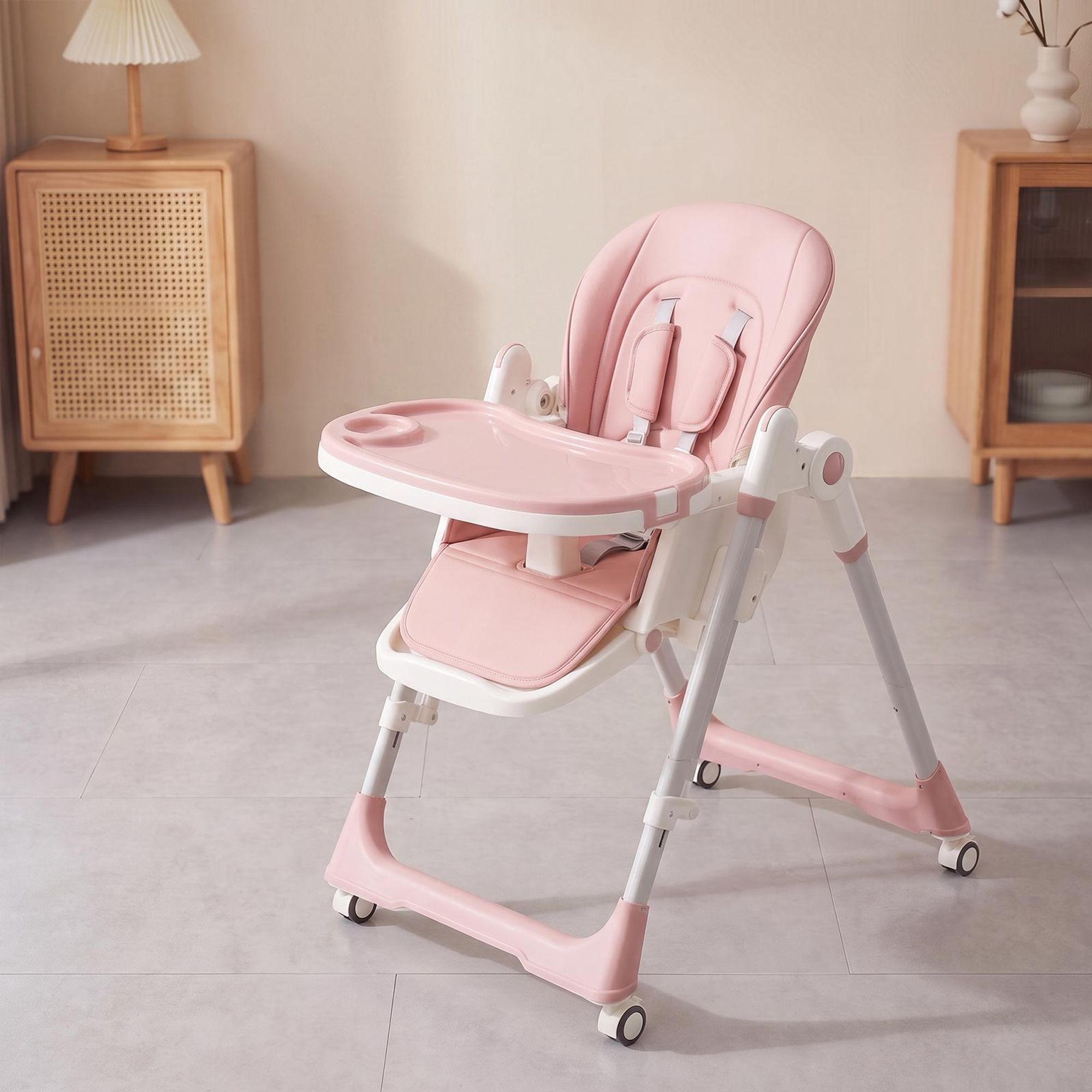 OYAJIA 2in1 Dining Swing Mode Baby Hochstühle, Baby-Hochstuhl Kleinkind-Esszimmerstuhl, Multifunktional Faltbar Umwandelbar mit 6 Verstellbaren Höhen