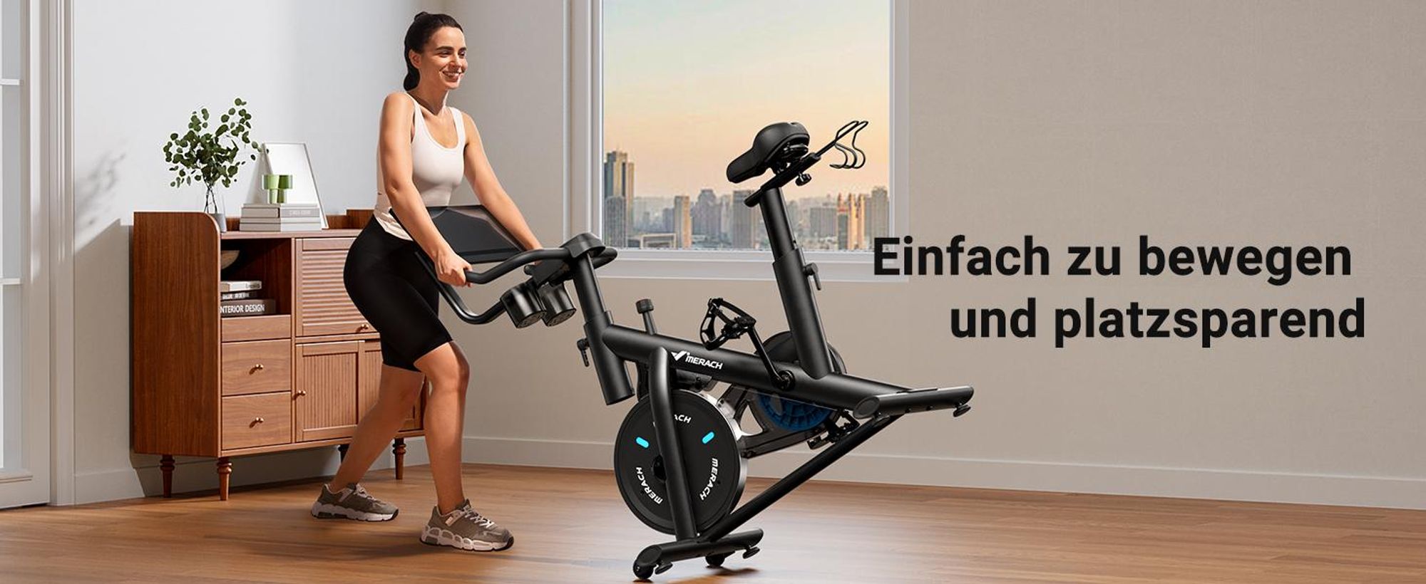 Heimtrainer Fahhrad für Zuhause, leises Fitnessbike mit HD-Screen, Magnetischer Widerstand, 8 Widerstandsstufen, bis 136 KG belastbar