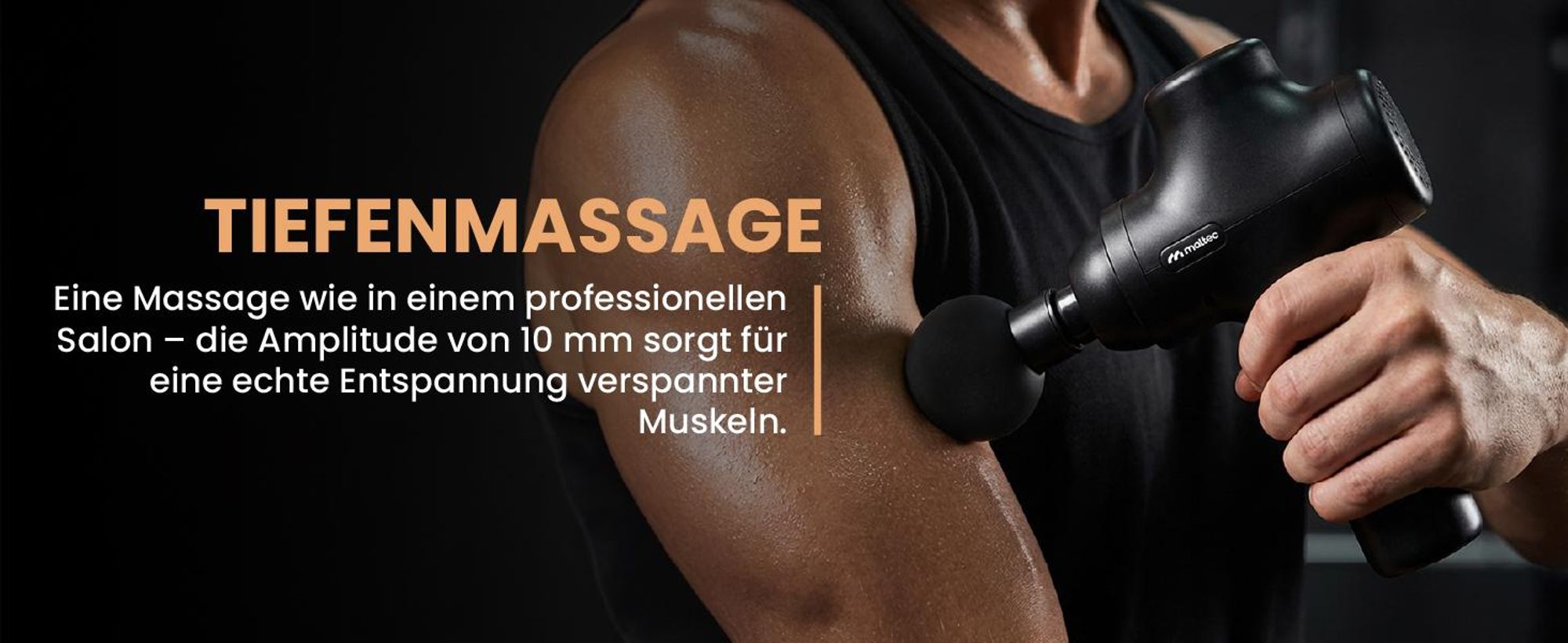 MalTec Massagepistole Gun Massage Massagegerät für Körper Rücken Nacken Schulter 6 Aufsätze 4 Geschwindigkeiten