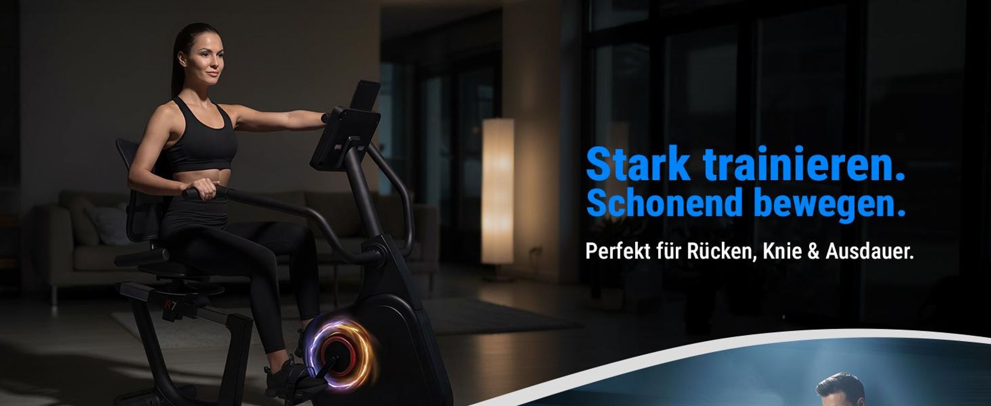 Liegeergometer AsVIVA R7 Heimtrainer Ergometer mit 18 kg Schwungmasse 24 Stufen Bluetooth leise gelenkschonend für Zuhause