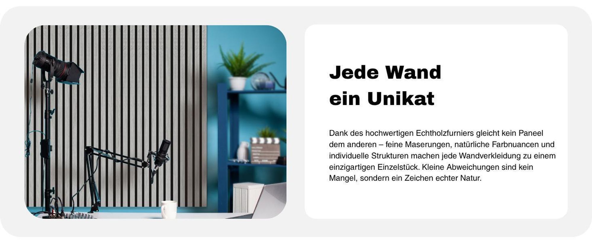 HEXIM Akustikpaneele 140x30cm Holz Grande - Wandpaneele Platten Lamellen Holzpaneele Echtholzfurnier 21mm Filz Schalldämmung MDF Schwarz (0,42m² Black Ash)