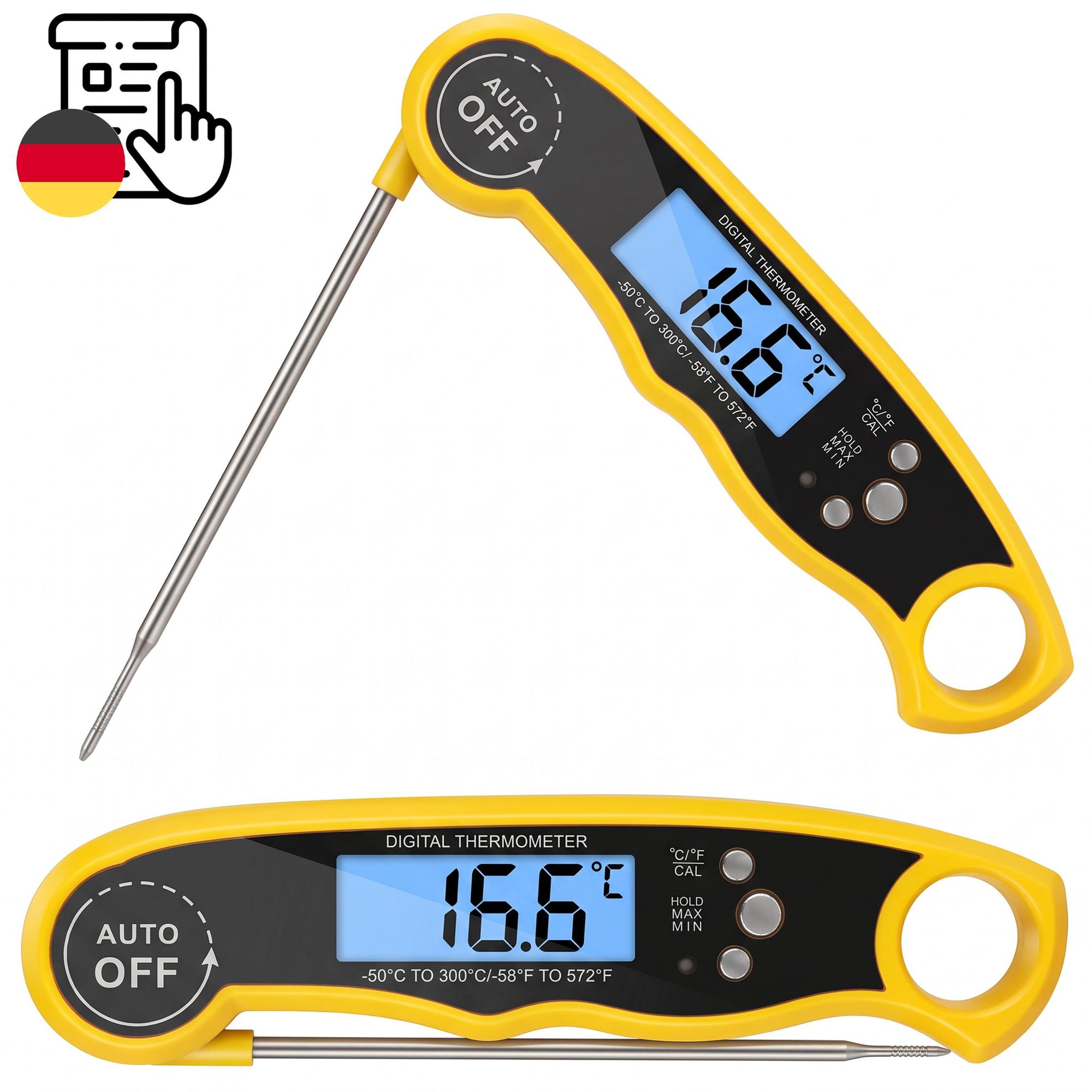 Digitales Küchenthermometer Braten BBQ Koch Thermometer Haushaltsthermometer Küche Universales Kochthermometer Fleischthermometer Fleisch Ofen Retoo