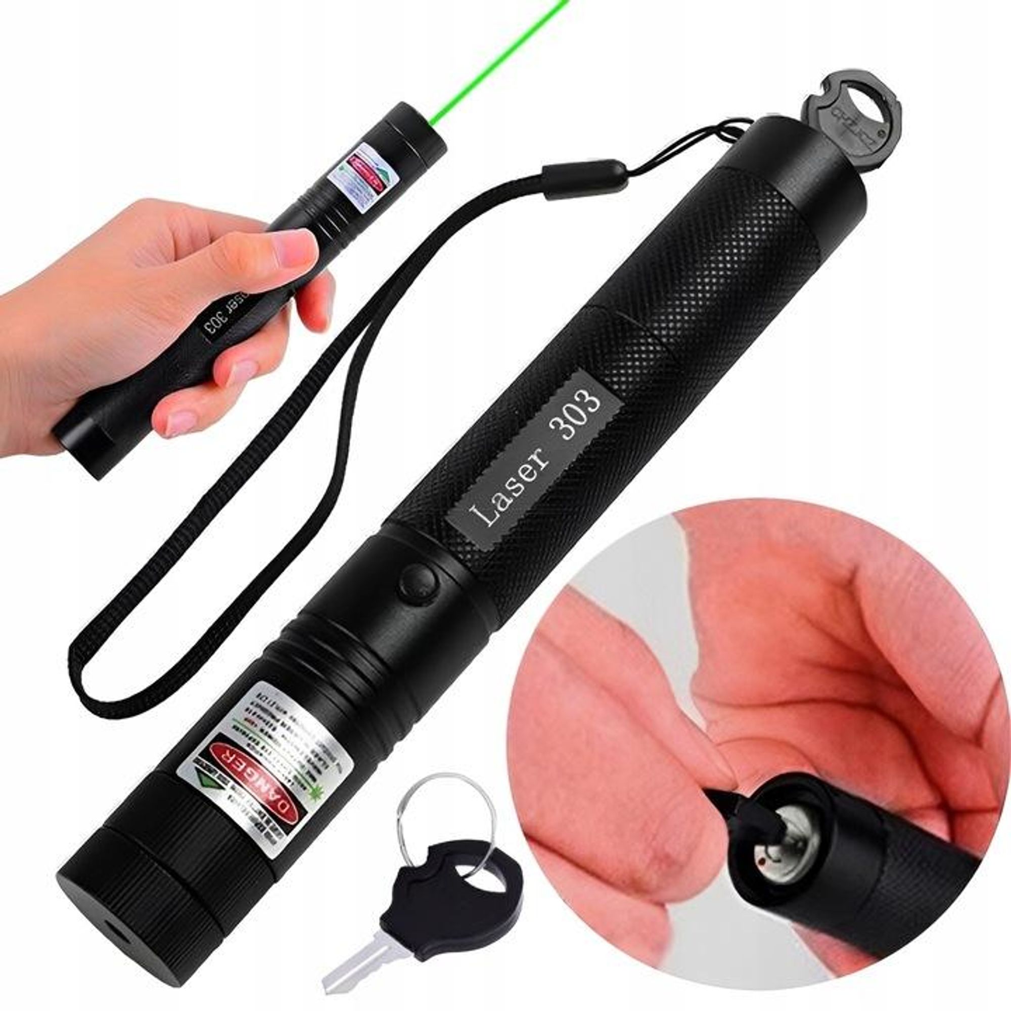 Laserpointer Mit Grünem Led-Licht, Stark, Grosse Reichweite + Verpackung