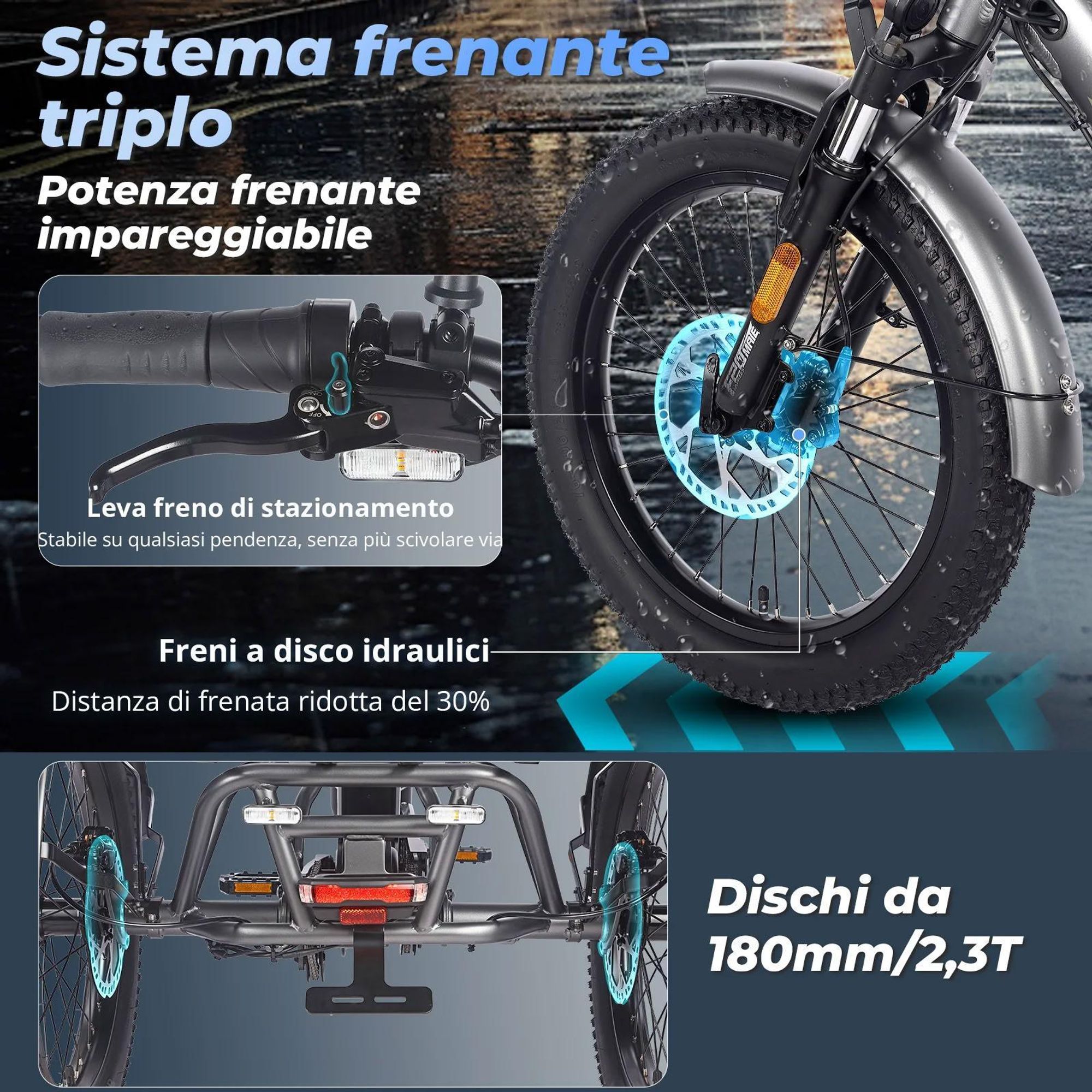 FAFREES F20 Mate Triciclo Elettrico - Batteria 48V21AH Freni a Disco Idraulici 20 Pollici Pneumatici - Grigio